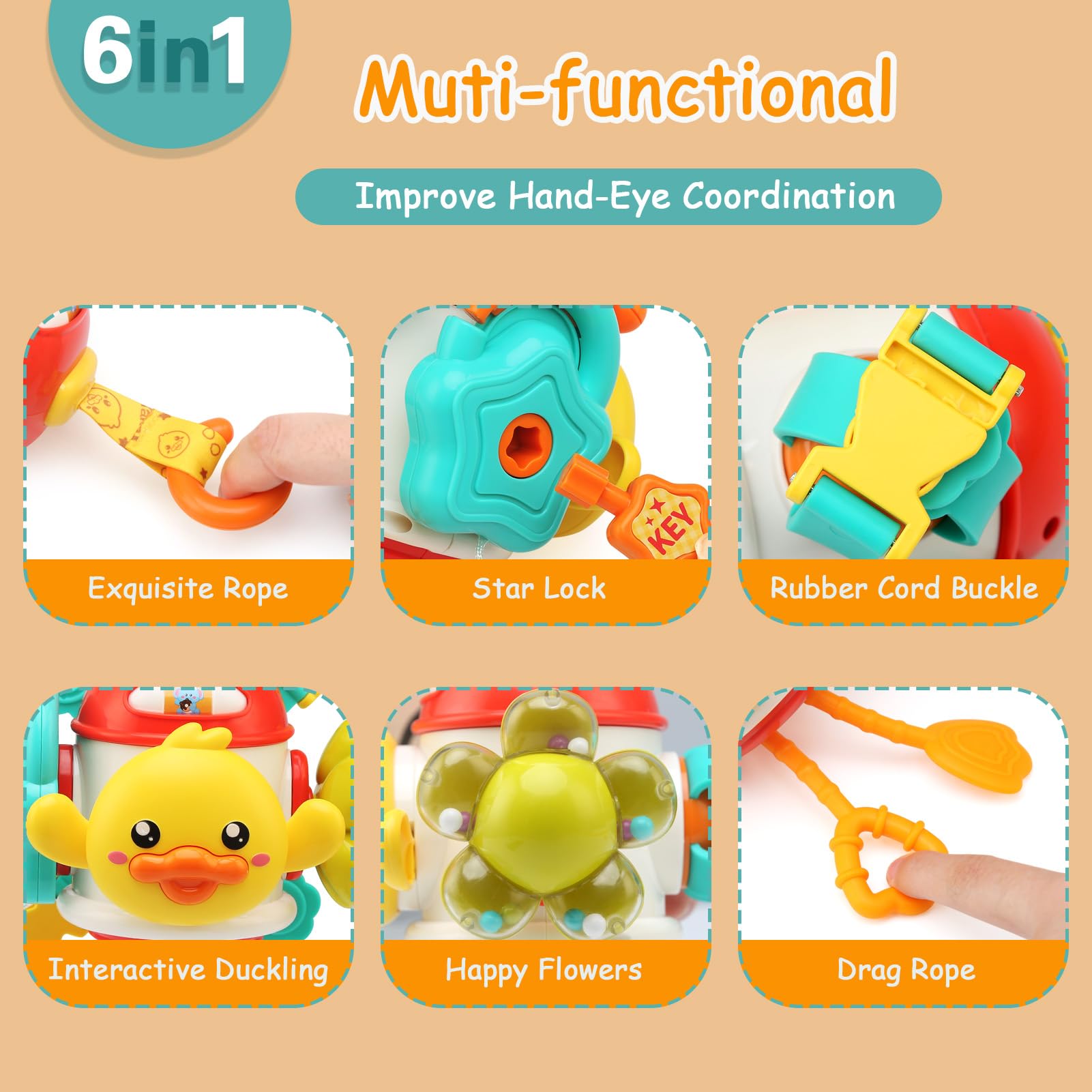 Montessori Busy Cube Sensory Toys for Toddlers - Educational Learning Activity Board for Kids, Travel Fidget Toy for Preschoolers | Perfect for Airplane, Car Rides & Quiet Playtime