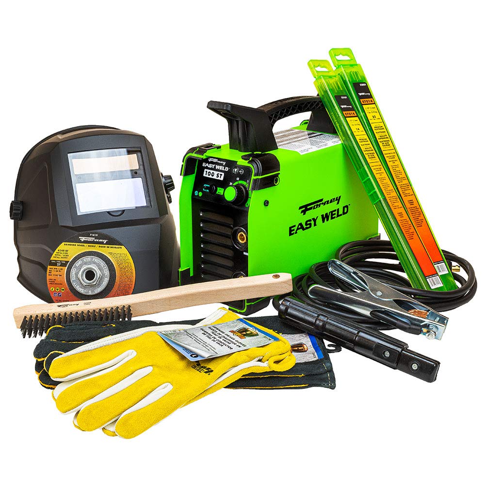 Forney Easy Weld 29801 100ST Welding Starter Kit - 140 Amp Flux Core Wire Welder with Accessories | Perfect for DIY Projects, Home Repairs & Metal Fabrication