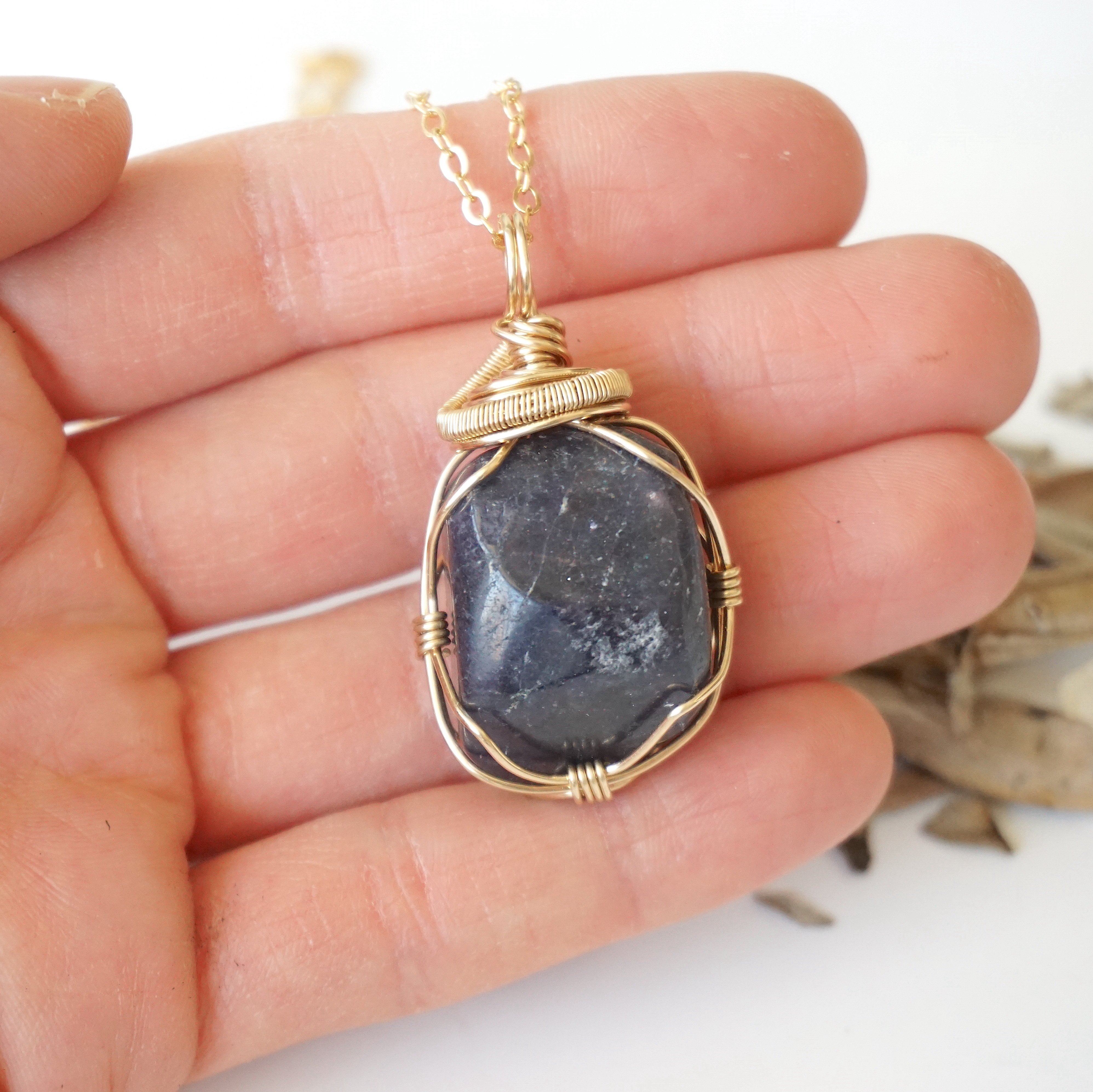 14K Gold Filled Raw Sapphire Crystal Necklace - Elegant Bohemian Jewelry for Women, Perfect for Weddings, Parties & Everyday Wear
