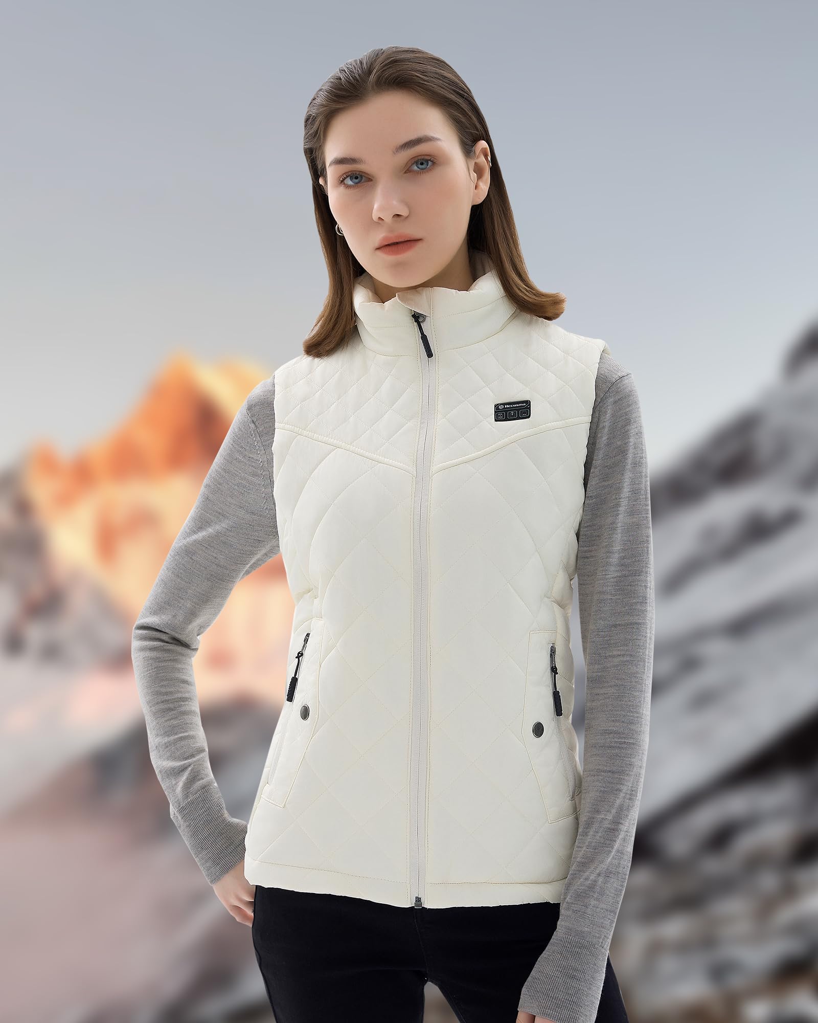 Quilted Heated Vest for Women with 16000mAh Battery Pack - 7.4V Smart Warming Winter Jacket - Perfect for Outdoor Activities, Hiking, Camping & Cold Weather