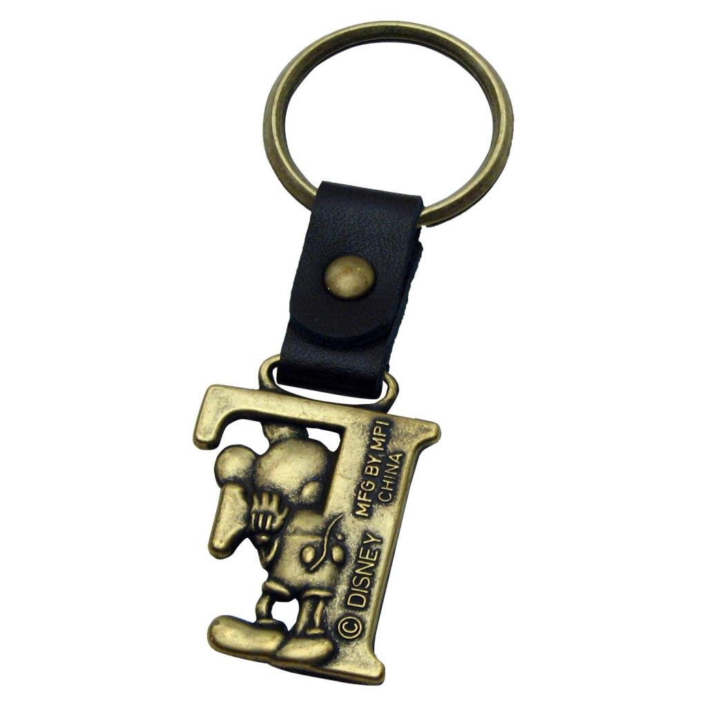 Disney Mickey Mouse Brass Keychain - Letter F - Durable & Stylish Gift for Disney Fans - Perfect for Keys, Bags & Backpacks
