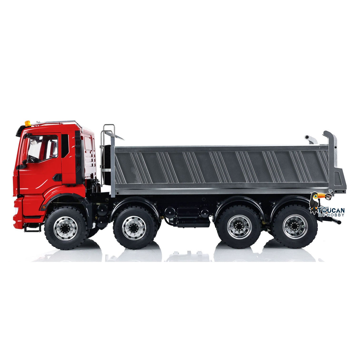 1/14 Scale LESU Custom RTR RC Hydraulic Dump Truck - 8x8 Metal Chassis with Cabin, FS I6S Motor, Servo & ESC - Realistic Sound, Lights & Smoke Effects for Construction Site Play and RC Hobby Enthusiasts