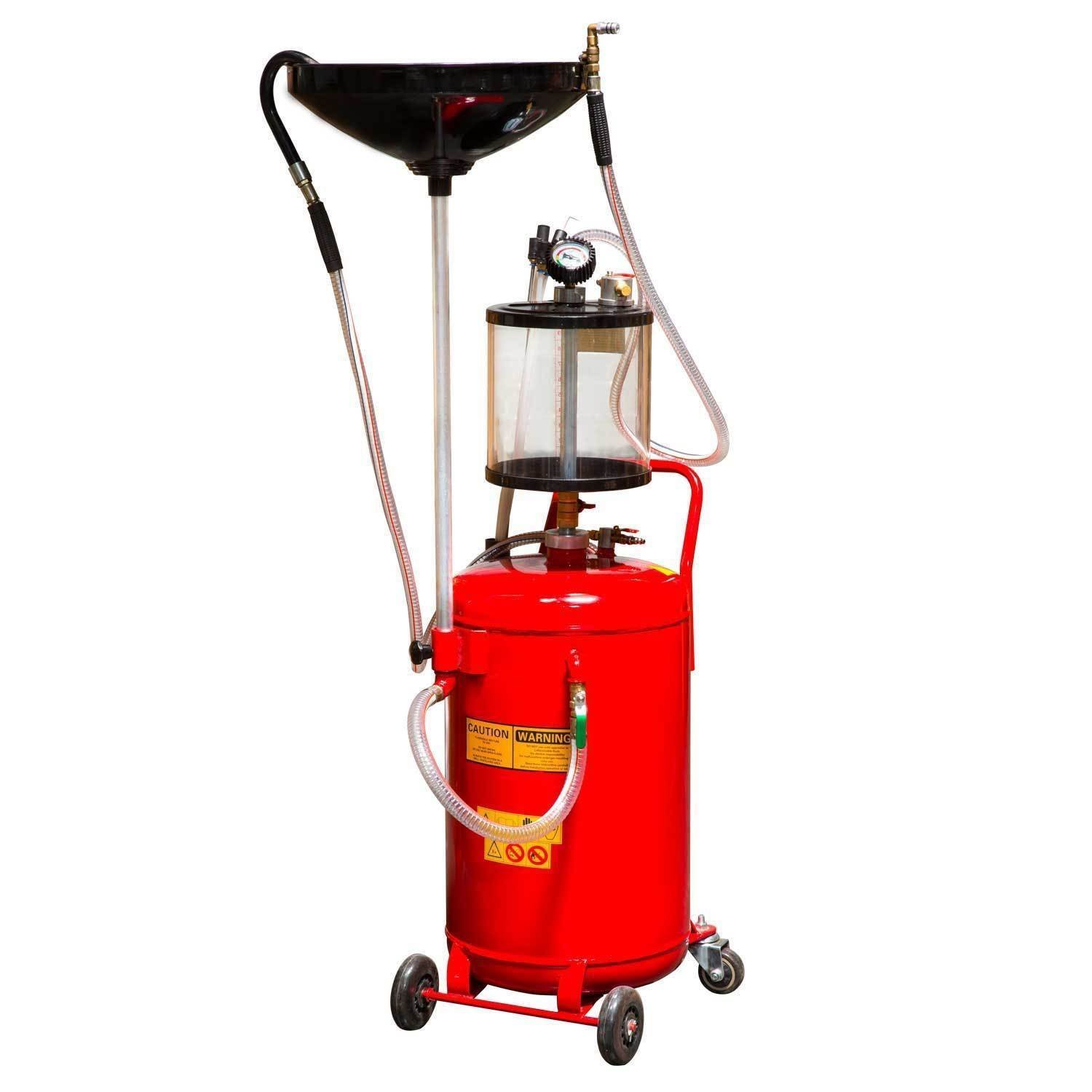 CR 20 Gallon Waste Oil Extractor Drain Tank 3197 - Heavy Duty Auto Lift Oil Drain System for Automotive Shops & DIY Garage Maintenance