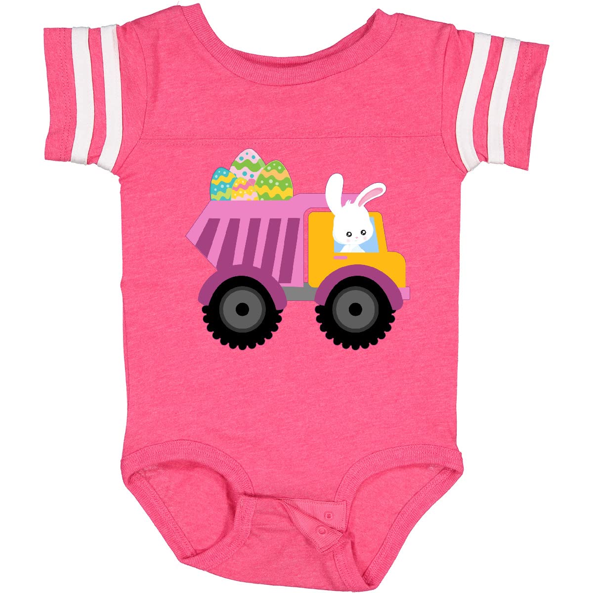 Easter Bunny Dump Truck Baby Bodysuit - Cute Easter Outfit for Infants