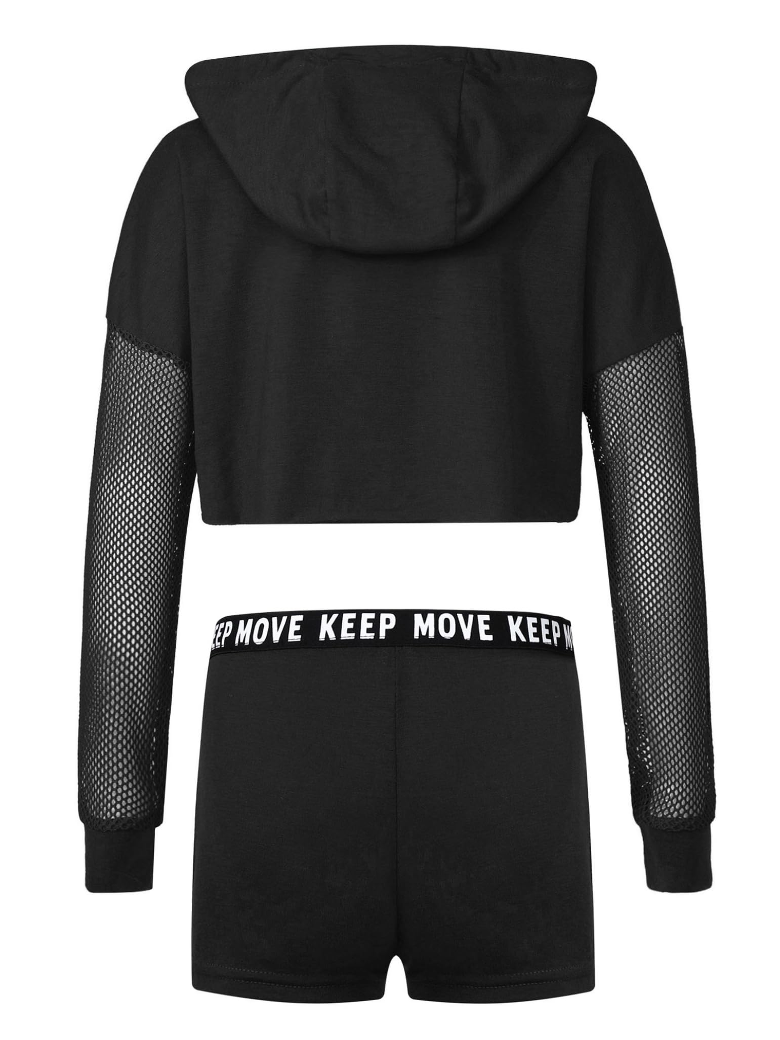 Girls Hip Hop Dance Outfit - 3 Piece Crop Top & Booty Shorts Set for Street Dance, Jazz, Ballet & Performance | Cool & Comfortable Dancewear for Kids & Teens