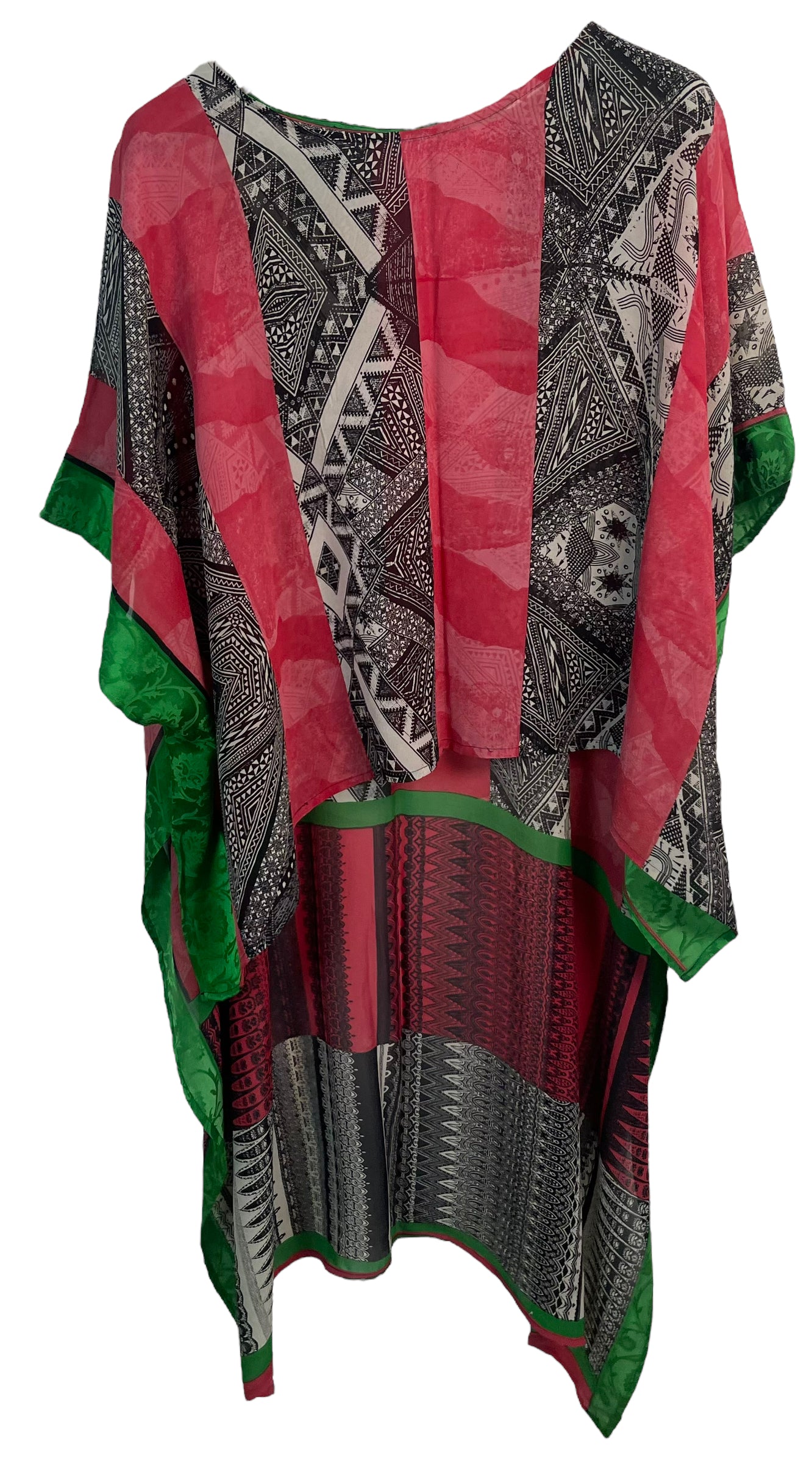 PRG6091 Sheer Avatar Pure Silk Hi Lo Top - Elegant & Comfortable Women's Blouse for Casual Wear, Parties & Special Occasions