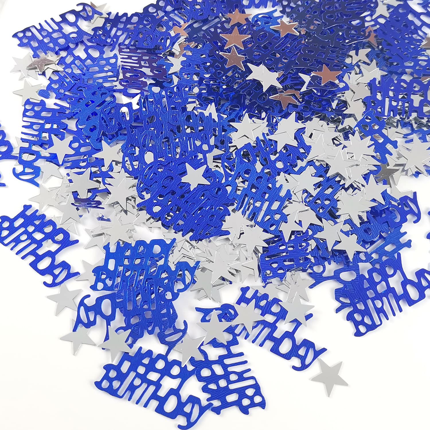 Blue Star Glitter Happy Birthday Confetti for Party Table Decorations - Perfect for Men, Women & Boys Birthday Celebrations - Ideal for Cake Toppers, Gift Wrapping & Party Centerpieces