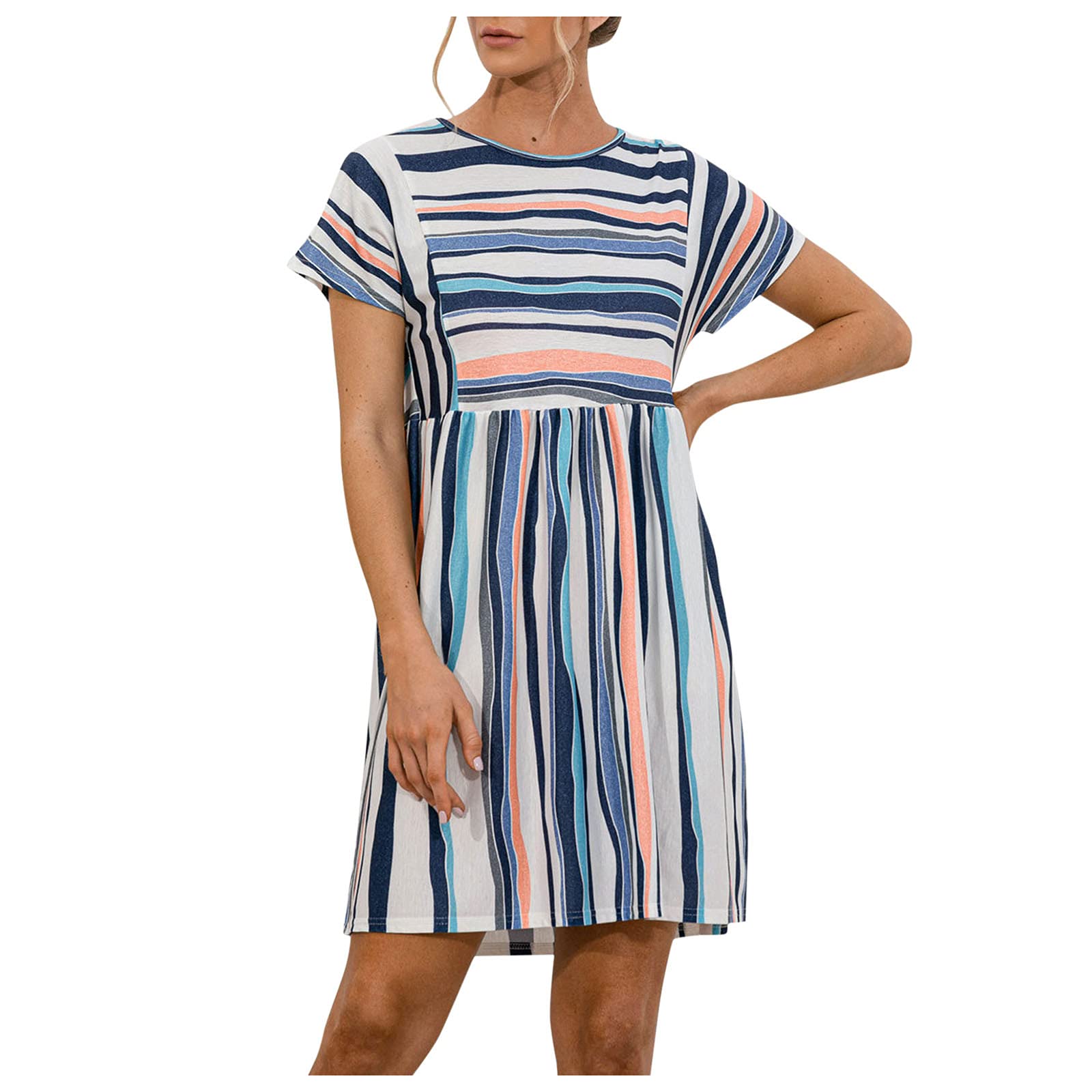 Women's Striped T-Shirt Dress with Pockets - Casual Button Down Maxi Dress for Summer | Perfect for Beach, Vacation & Everyday Wear