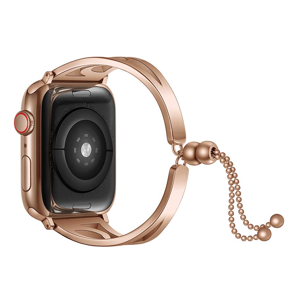 MoreToys Stainless Steel Watch Band for Apple Watch Series 1/2/3/4 (42mm, Rose Gold) - Premium Replacement Strap for iWatch - Perfect for Workouts, Office Wear & Casual Style