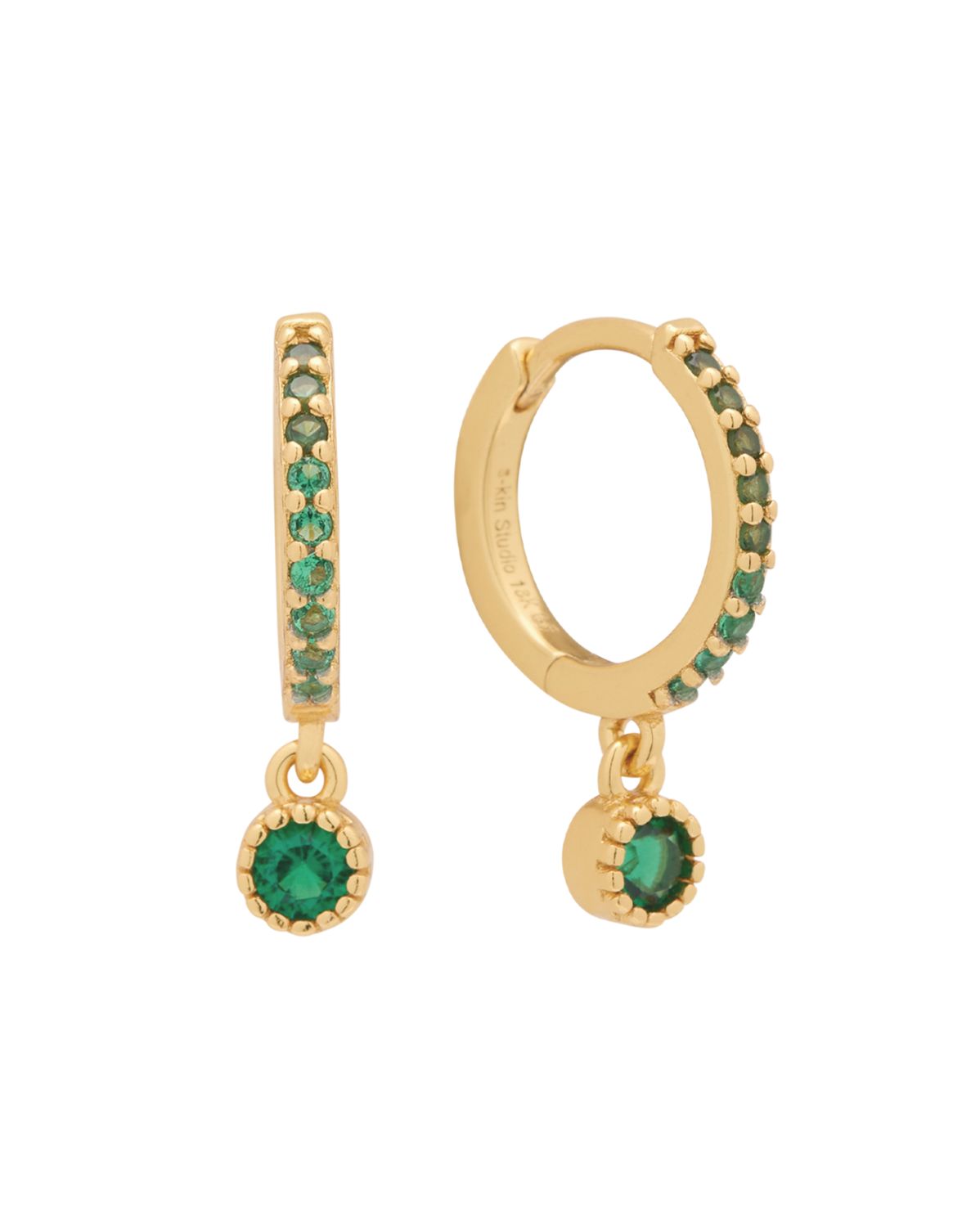 Emerald CZ Hoop Earrings for Women - Elegant Green Cubic Zirconia Dangle Earrings | Perfect for Parties, Weddings & Everyday Wear