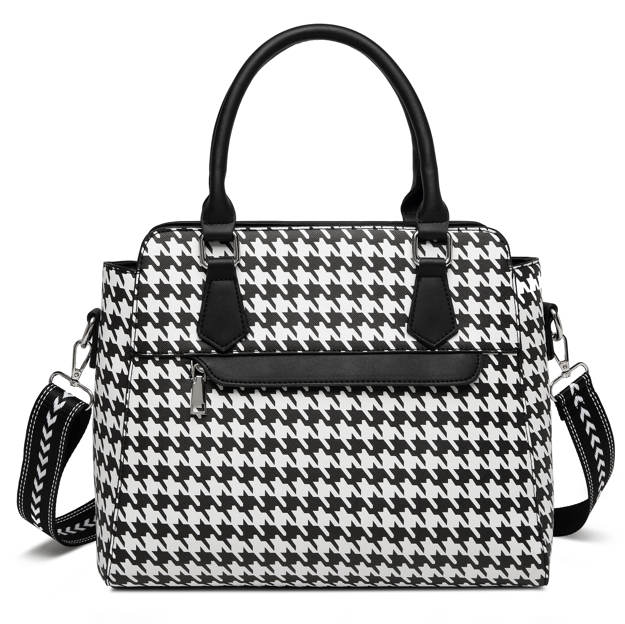 Stylish Large Tote Bag for Women - Trendy Designer Crossbody Purse & Shoulder Bag - Hobo Handbag in Black & White - Perfect for Work, Travel & Everyday Use