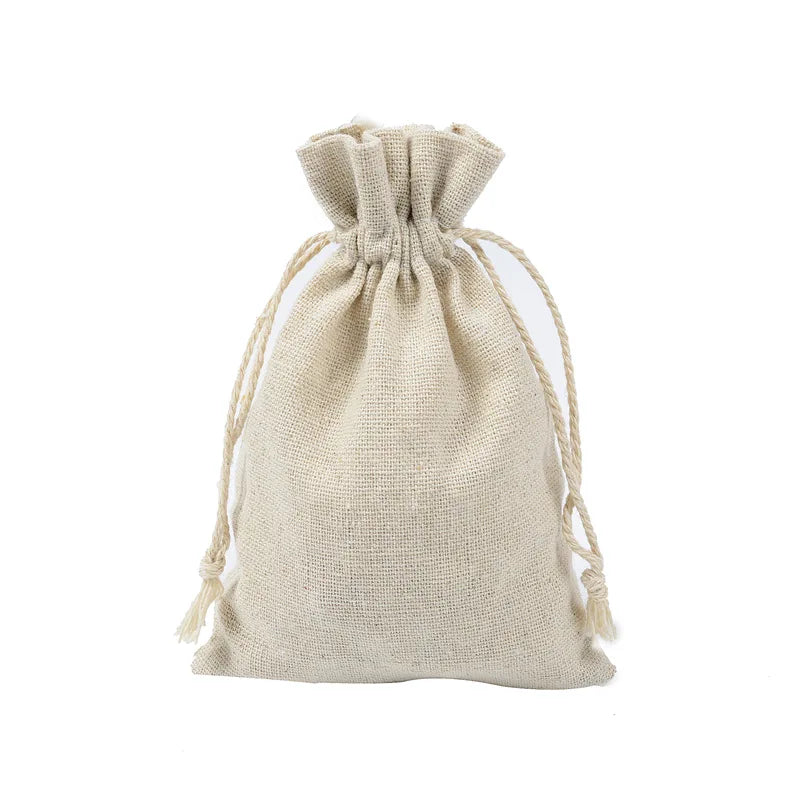 10-Piece Cotton Linen Drawstring Gift Bags for Wedding Favors, Party Decorations & Holiday Presents - Eco-Friendly Reusable Pouches for Jewelry, Candies & Small Gifts