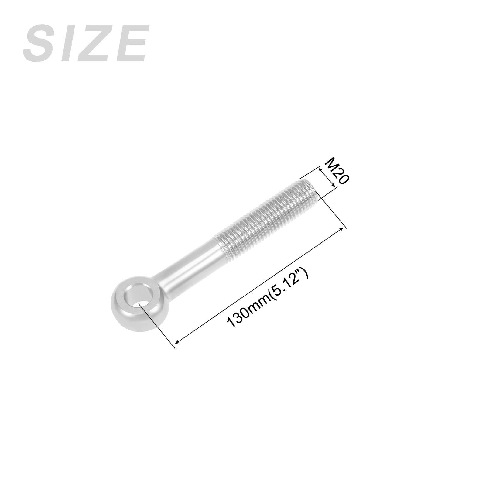 Stainless Steel Eye Bolt M20x130mm - for Home Renovation & Valves