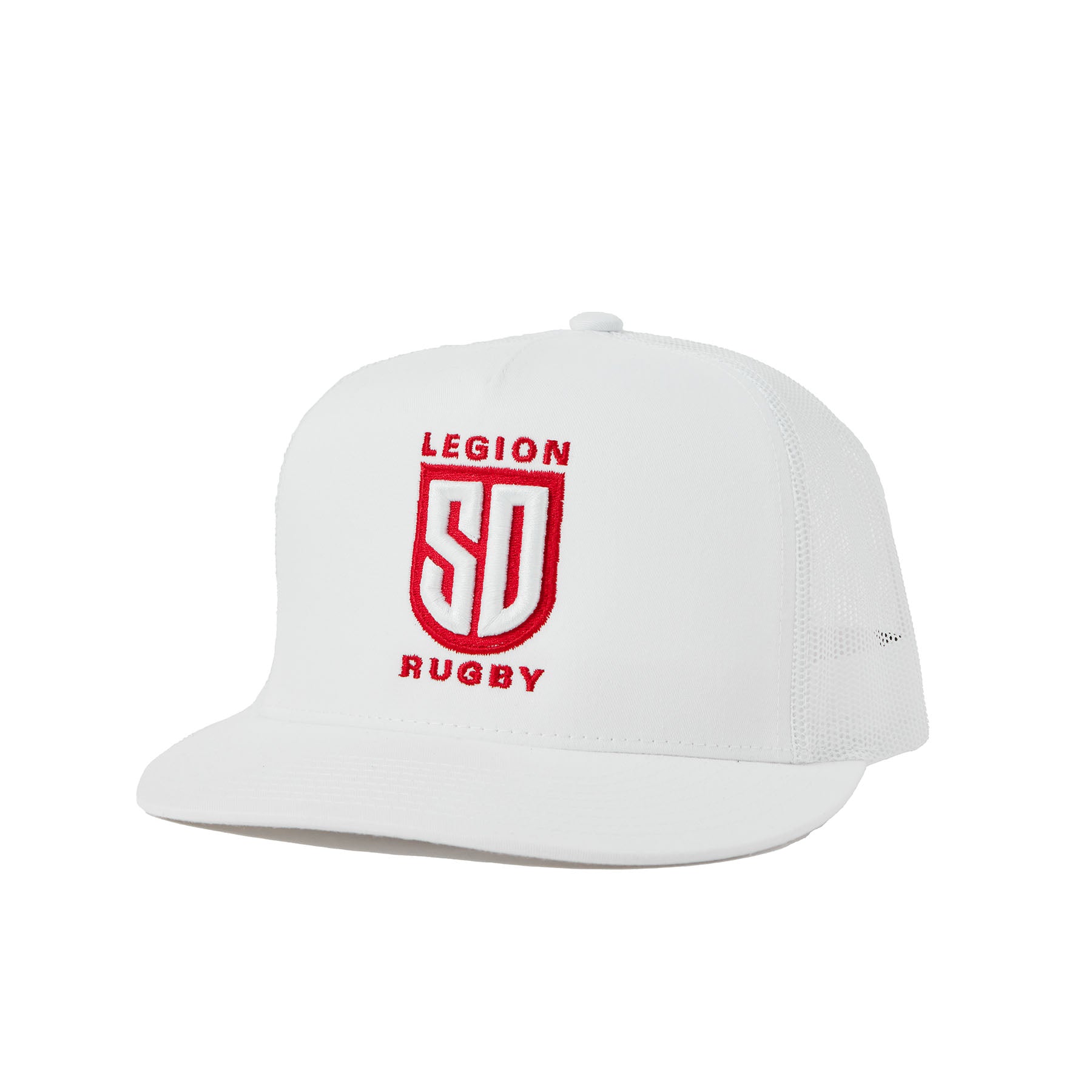 SD Legion White Mesh Trucker Hat - Adjustable Snapback Cap for Men & Women - Perfect for Outdoor, Sports, and Casual Wear