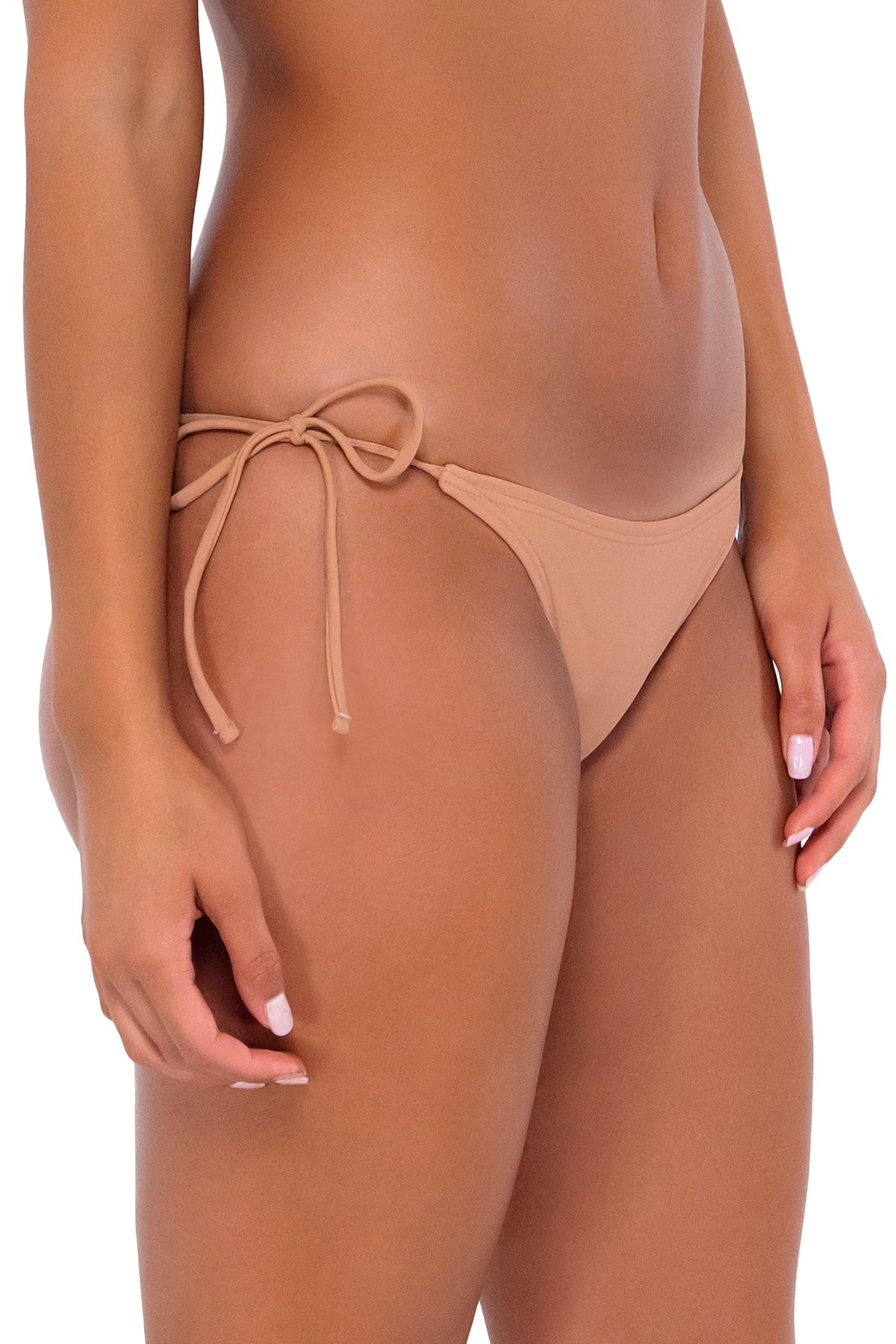B Swim Amaretto Andi Bikini Bottom - High Waisted Swimwear for Women, Sexy Brazilian Bikini Bottoms for Beach, Pool, and Vacation