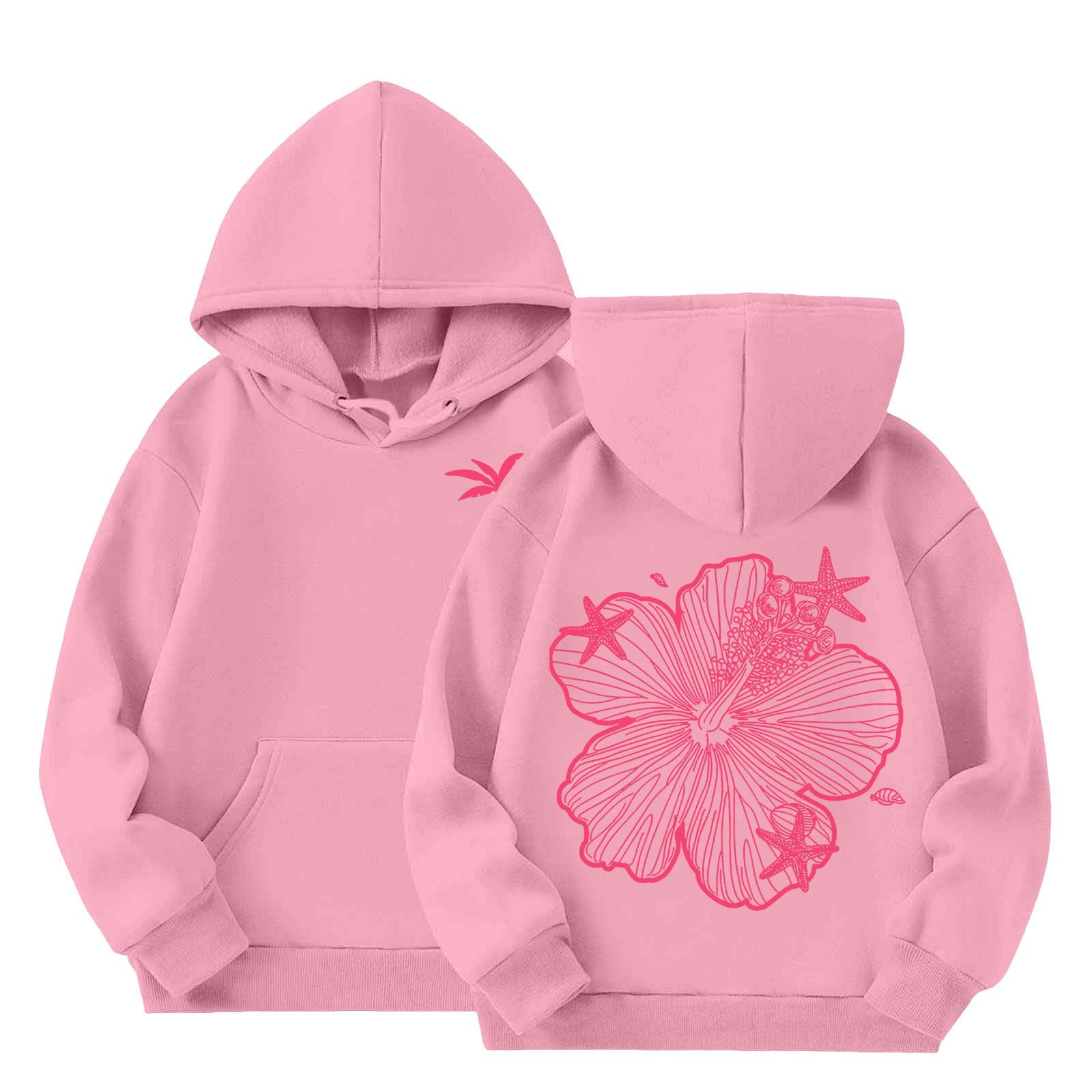 Kids Fleece Hoodie with Pink Pom Puff & Graphic Logo - Warm Winter Pullover for Boys and Girls | Toddler Long Sleeve Sweatshirt for Outdoor Play, School & Holiday Gifts
