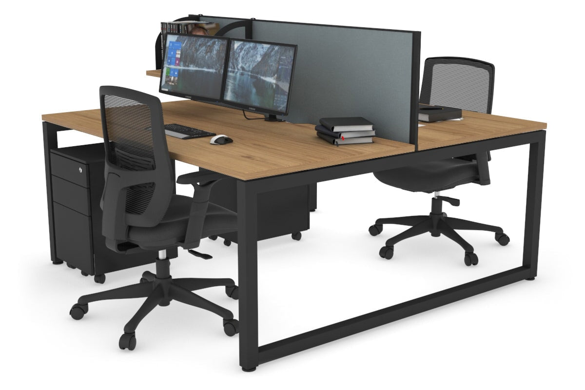 Quadro Loop Legs 2 Person Office Workstation - 1600L x 800W with Cable Management - Modern Shared Desk for Collaborative Workspaces & Home Offices