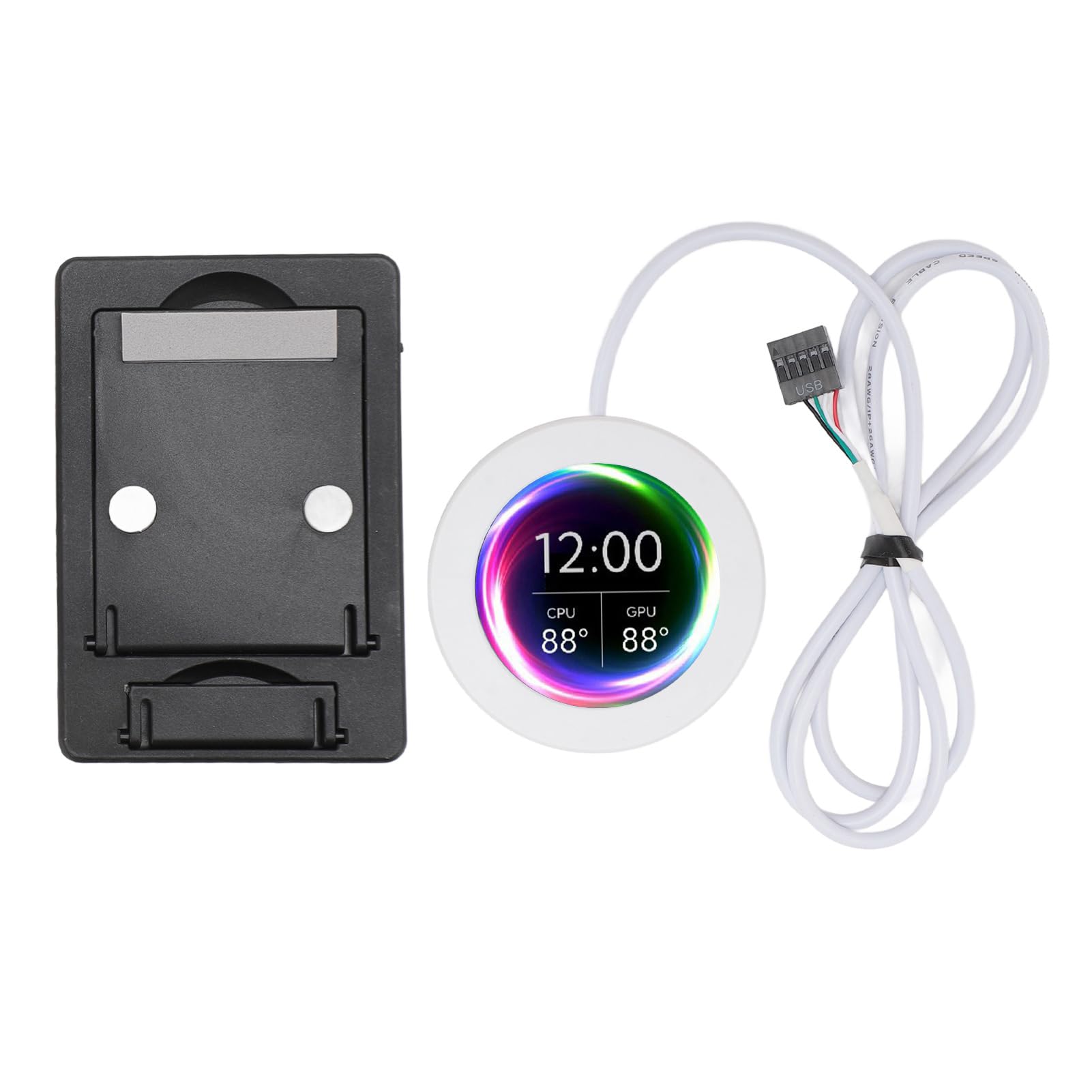 Annadue 2.1 AIO Computer Temperature Monitor with LCD Display - CPU Cooler Upgrade Kit for PC Water Cooling Systems - AIDA64 Compatible Sensor Panel (White) - Perfect for Gaming PCs, Workstations & Custom Builds