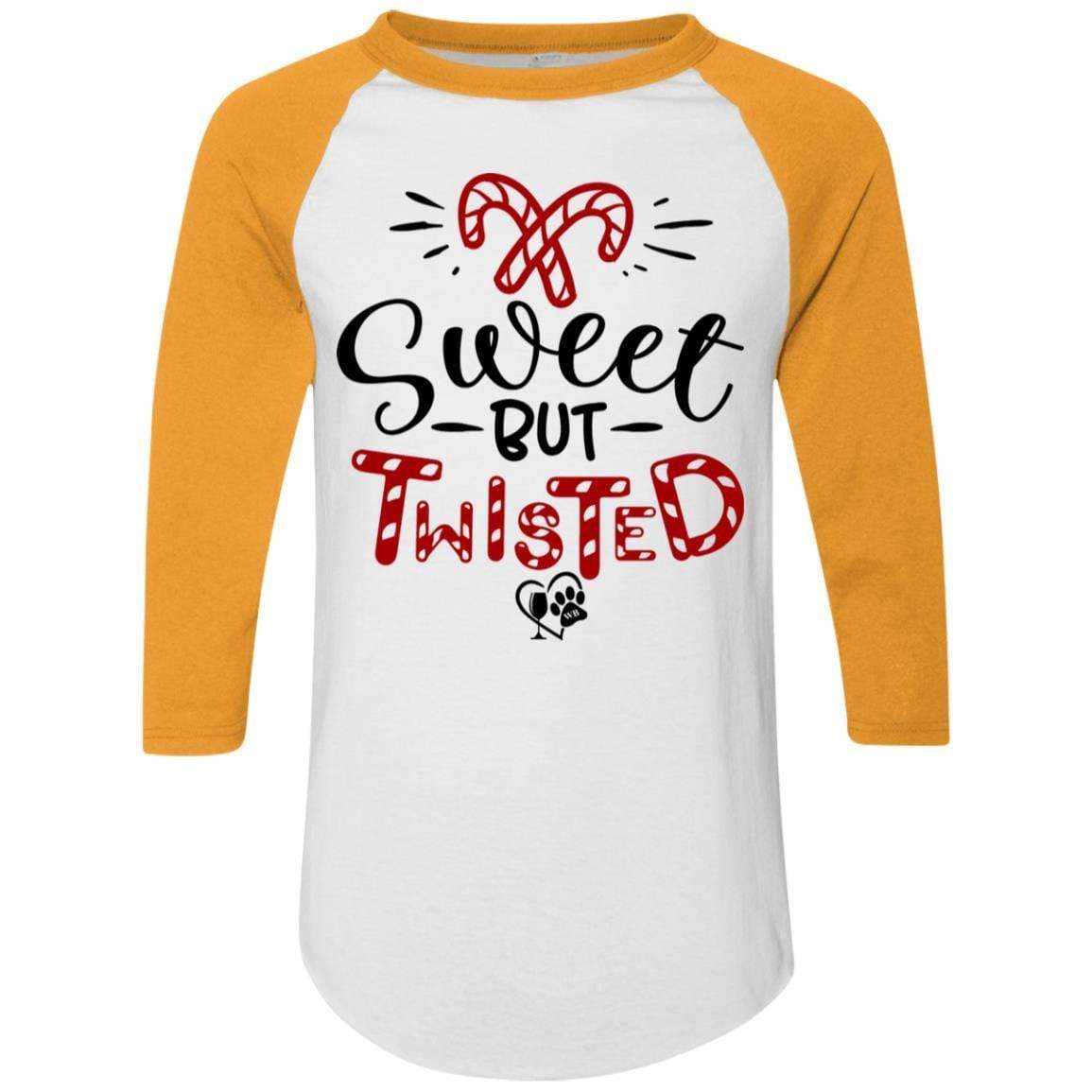 Sweet But Twisted Colorblock Raglan Jersey - Women's Long Sleeve Baseball Tee for Christmas & Holiday Parties - Cozy Casual Pullover for Festive Gatherings & Winter Outfits