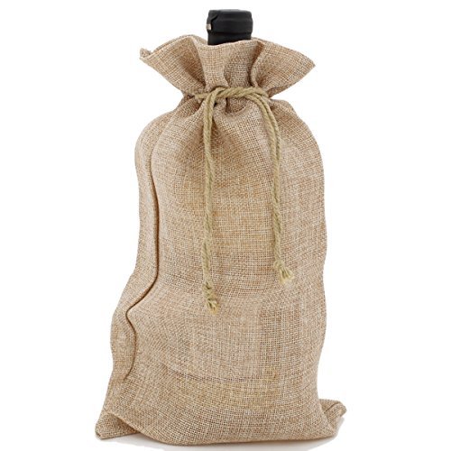 Eco-Friendly Burlap Gift Bags for Weddings, Parties & Holidays - Reusable Fabric Pouches for Candles, Wine Bottles & Gifts (Beige, Medium 12x6 Inches) - Perfect for Rustic Weddings, Christmas Gifting & DIY Craft Projects