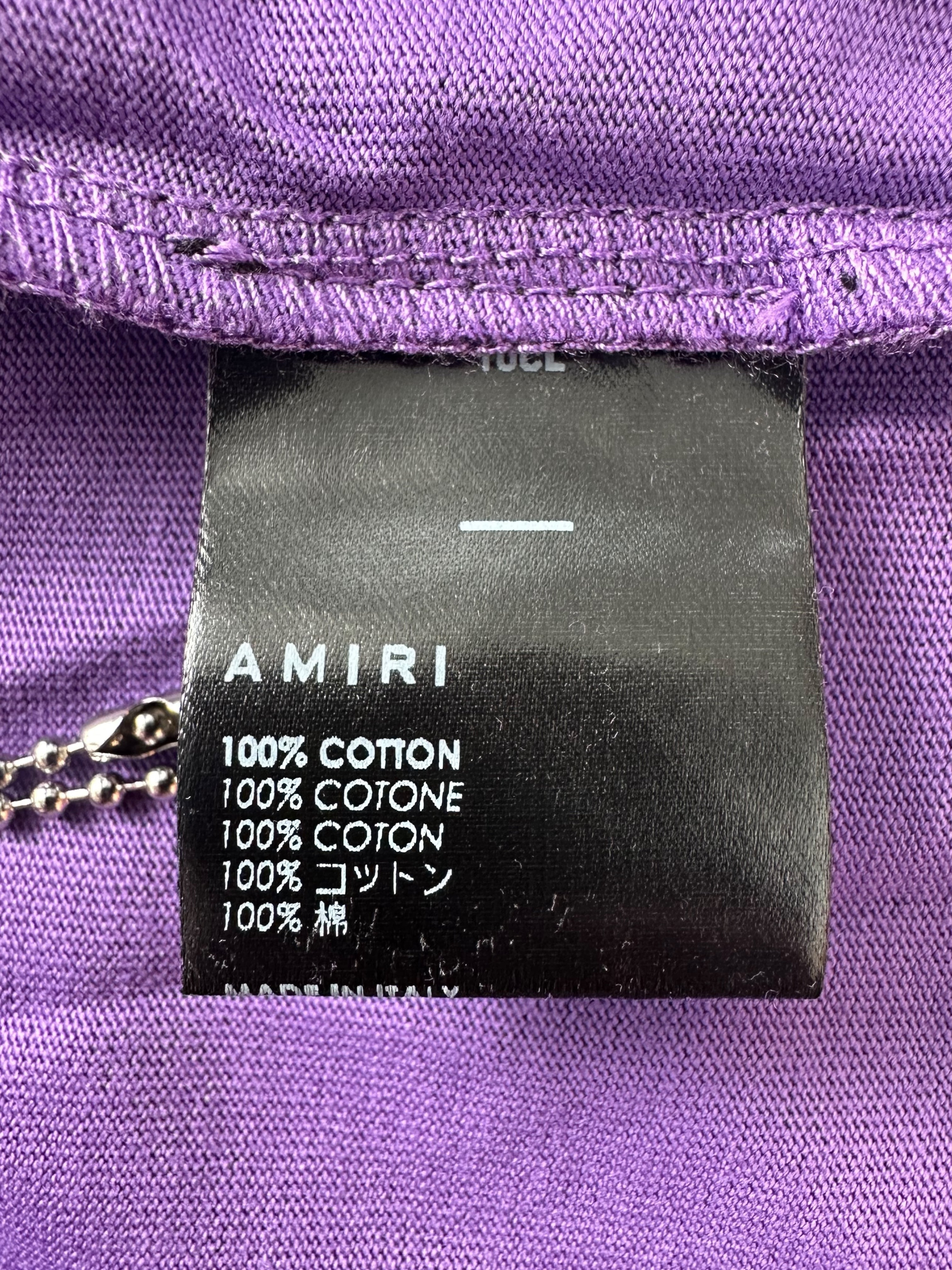 Amiri Purple & White MA Core Logo T-Shirt for Men - Stylish Graphic Tee for Casual Wear & Street Fashion