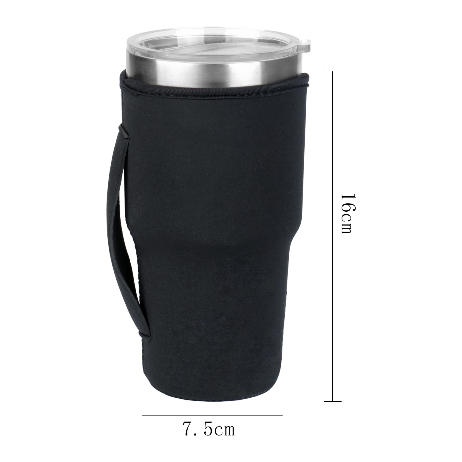 HaiMay 10 Pack Reusable Neoprene Coffee Cup Sleeves - Insulated Drink Sleeve Holder for 20oz Tumblers & Beverages (Black) - Perfect for Iced Coffee, Hot Drinks, Office Use & Outdoor Activities