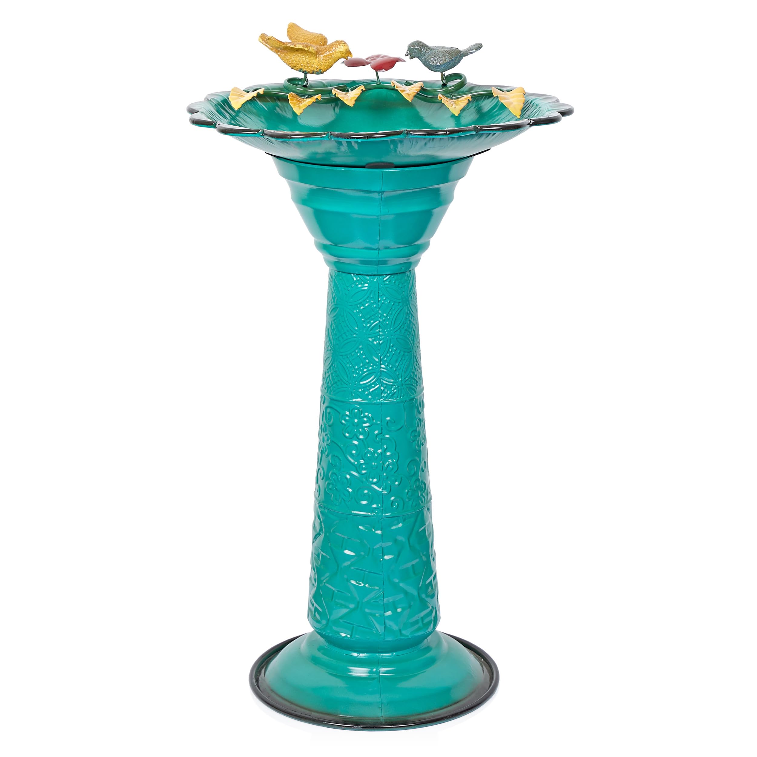 Vintage Metal Pedestal Birdbath with Stand - 28