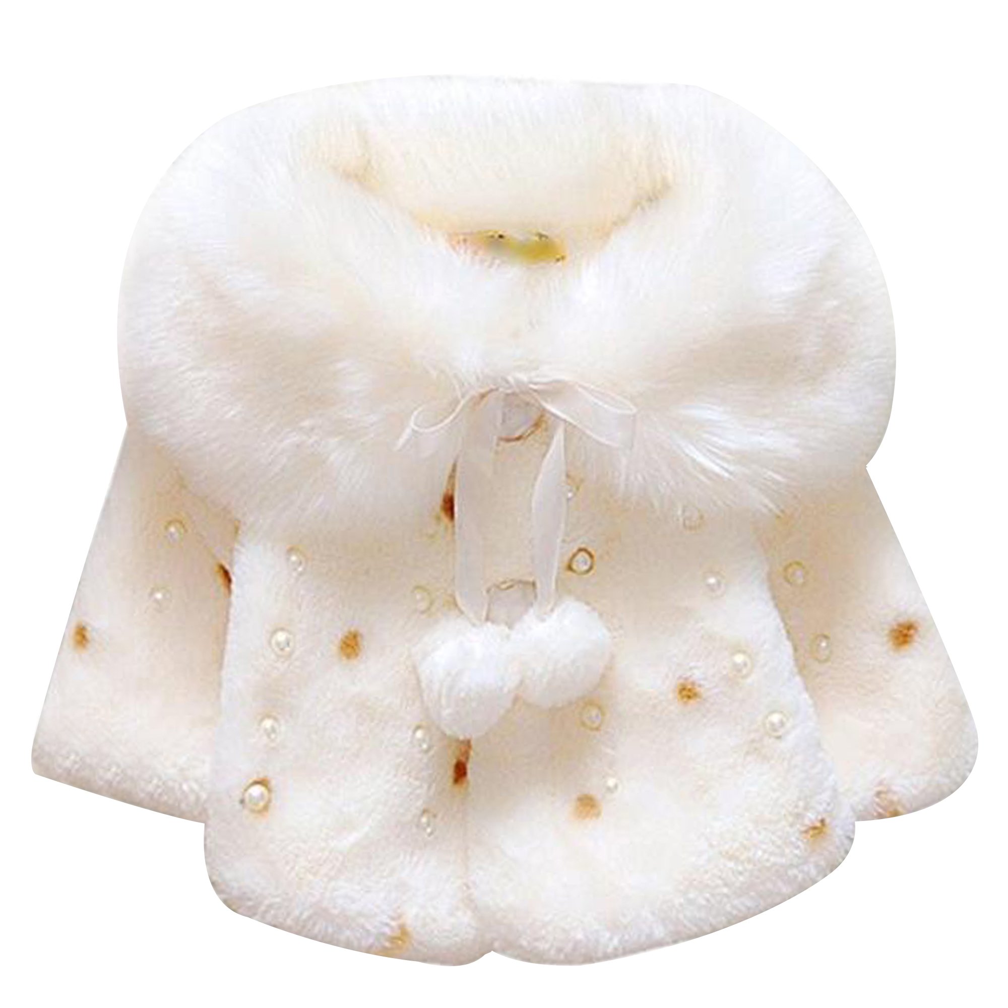 Bai You Mei Baby Girls Winter Faux Fur Coat - Warm & Sweet Cloak Jacket Snowsuit for Infants | Perfect for Cold Weather, Outdoor Play & Holiday Photos