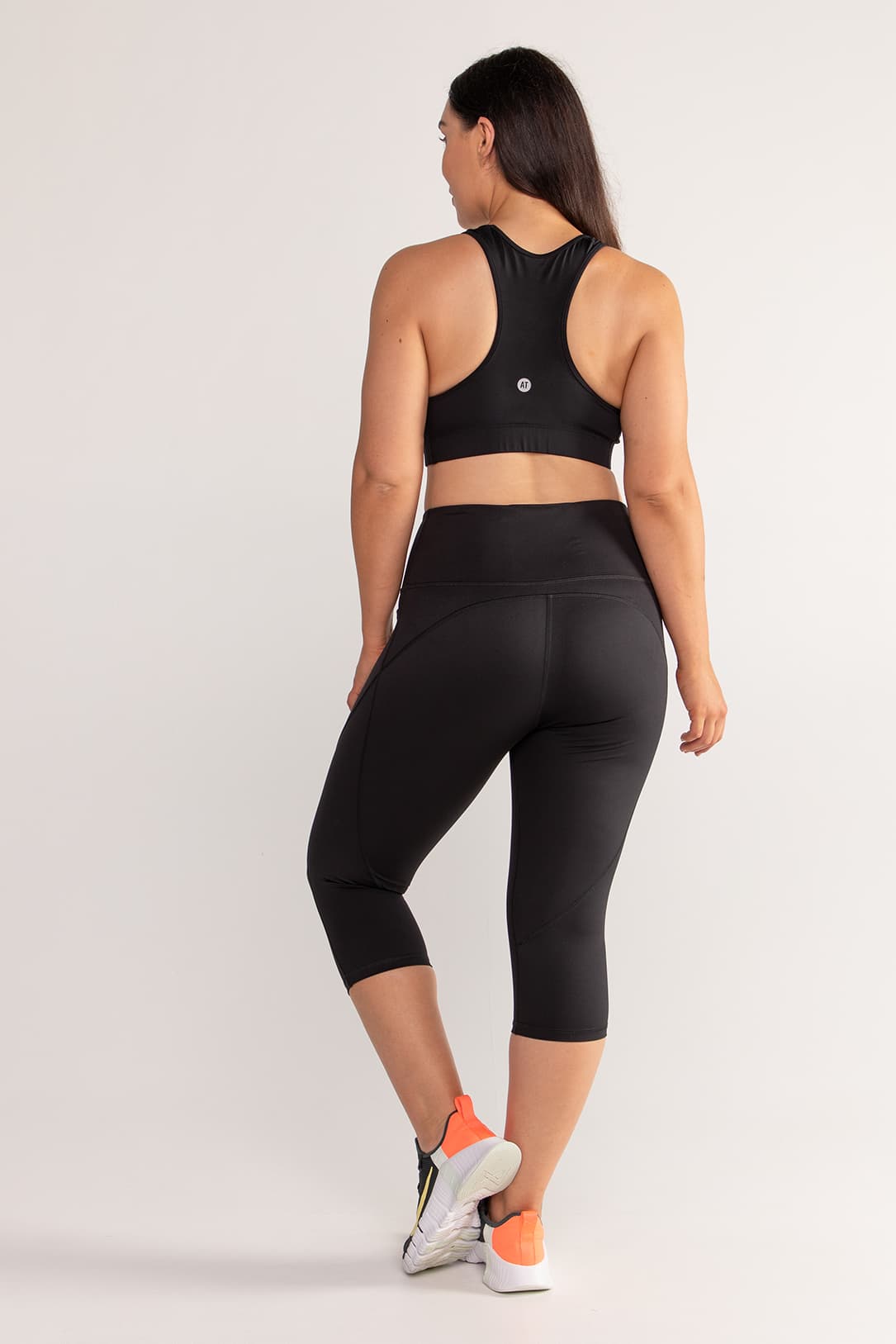 Training Pocket Move 3/4 Length Leggings for Women - Black | High Waist Workout Yoga Pants with Side Pockets | Perfect for Gym, Running & Lounge Wear