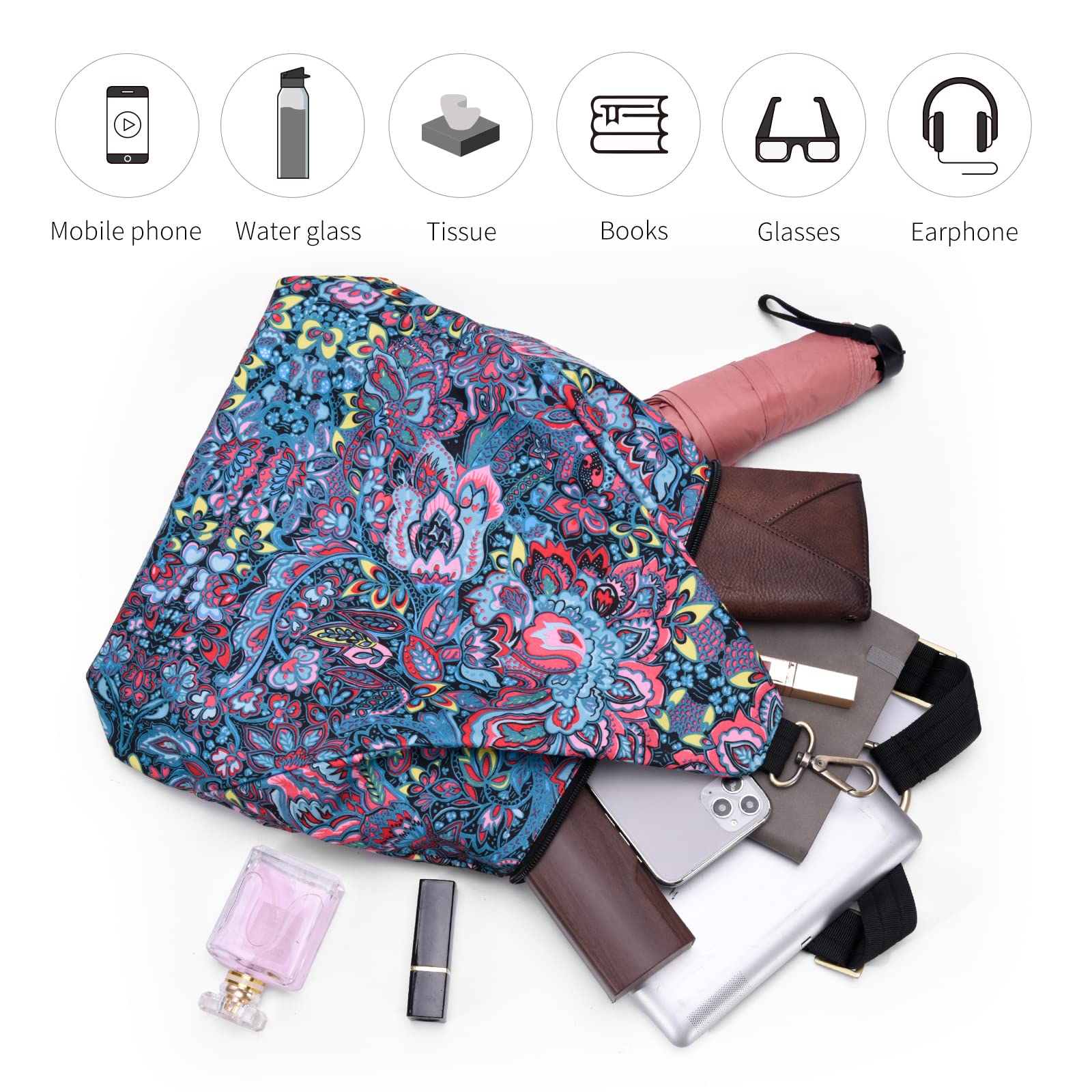 Black Butterfly Premium Women's Backpack - Bohemian Style Fashion Casual Daypack & Small Purse Backpack (03-Blue) | Perfect for Travel, Work, College & Everyday Use