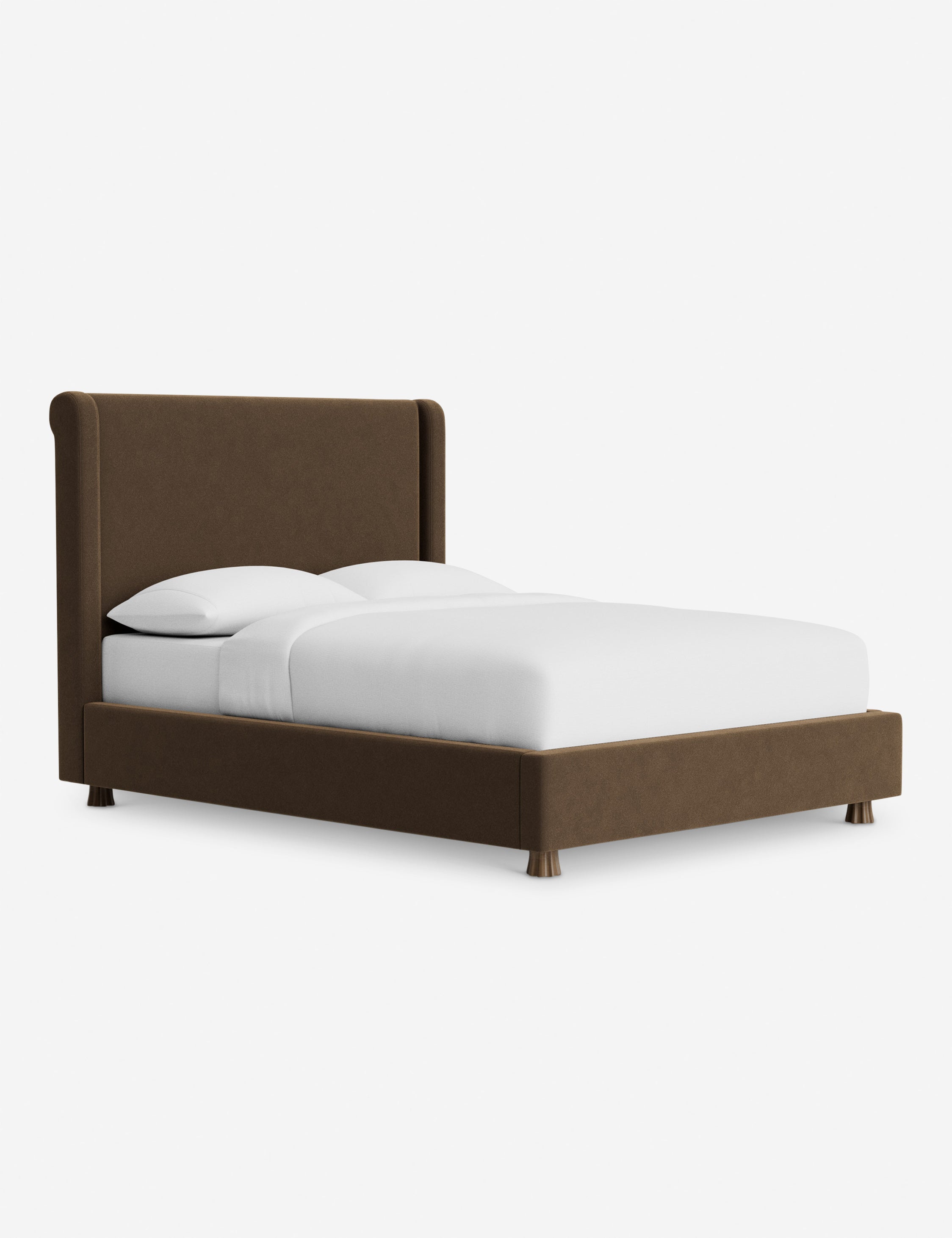 Domme Platform Bed by DISC Interiors - Modern Minimalist Wooden Bed Frame with Low Profile Design | Perfect for Contemporary Bedrooms, Lofts & Small Spaces