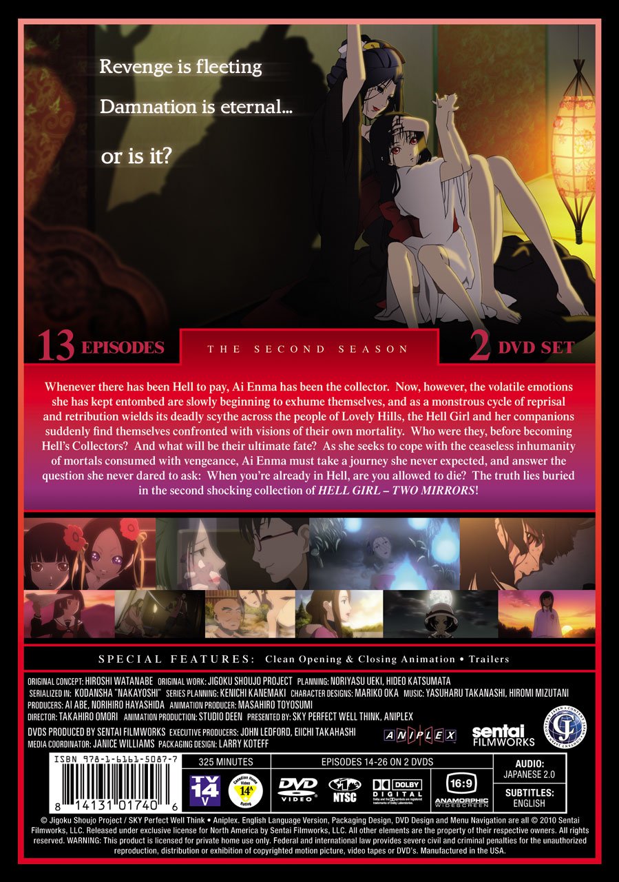 Hell Girl: Two Mirrors Collection 2 - Complete Anime DVD Set | Japanese Horror Series | Perfect for Anime Collectors & Horror Fans