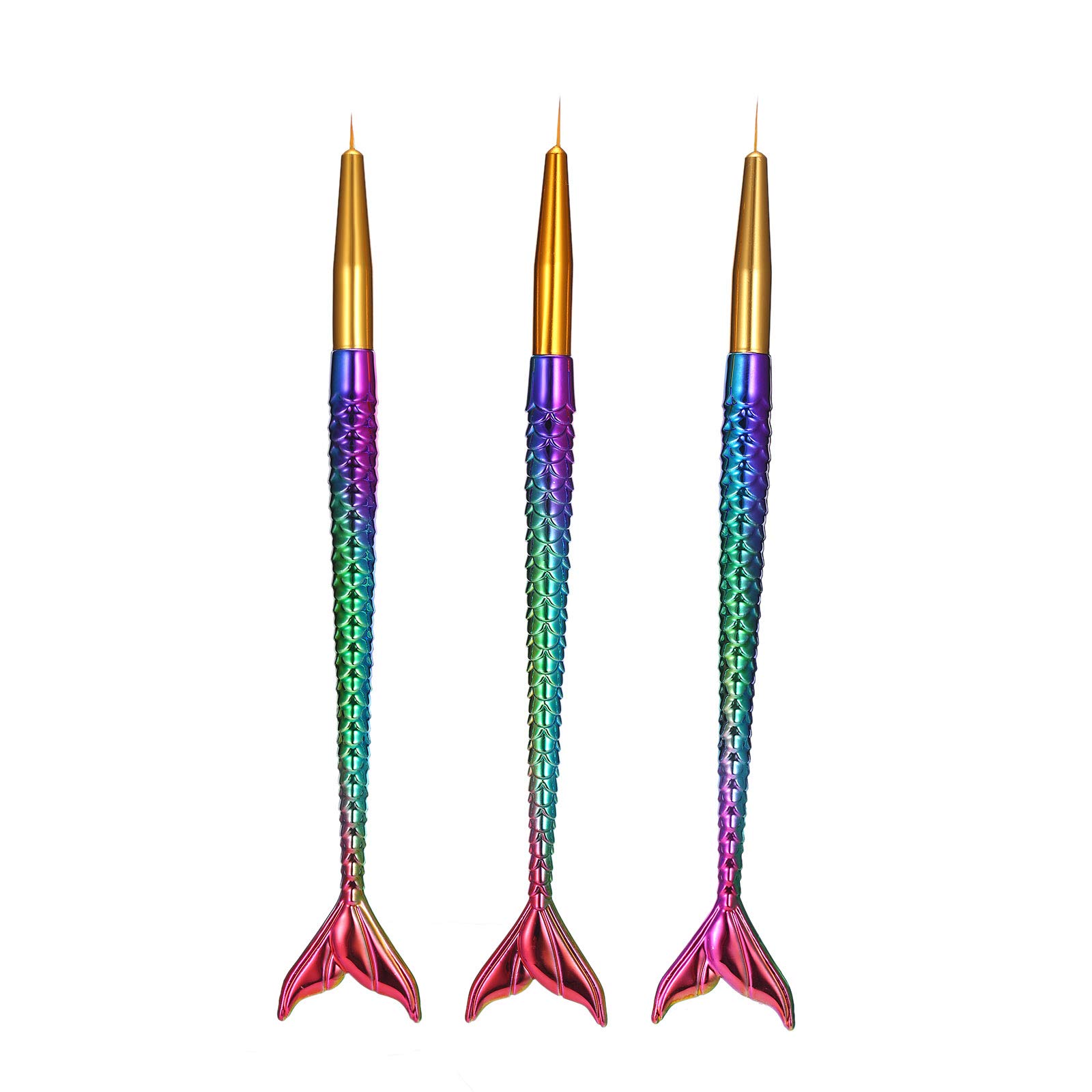 Funien Nail Art Pen Set - 3Pcs Professional Nail Liner Brushes for Precise Lines & Stripes, Portable Nail Design Kit with Multiple Brush Sizes | Perfect for Salon, Home Manicure & DIY Nail Art