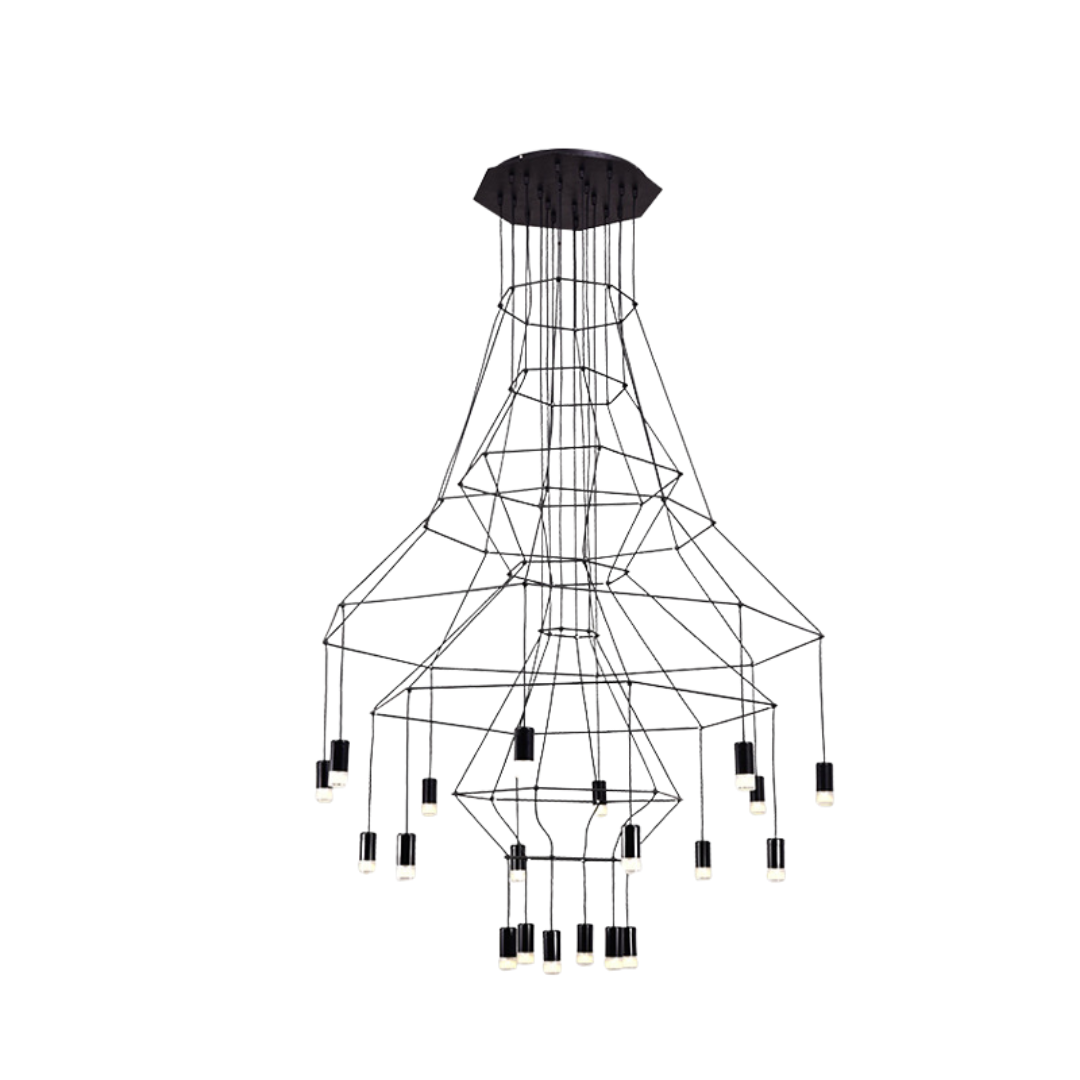 Wireflow LED Chandelier - Modern Crystal Ceiling Light Fixture for Dining Room & Living Room | Energy Efficient Dimmable Lighting for Home Decor & Interior Design