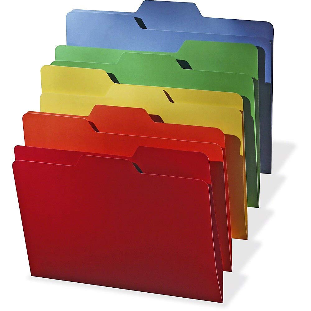 FT07070 Find It All Tab File Folders - Letter Size, 5 Color Assortment (80 Folders/Pack) - Perfect for College Students, Office Organization & Back to School Supplies | Great for Document Sorting, Homework Management & Office Filing Systems