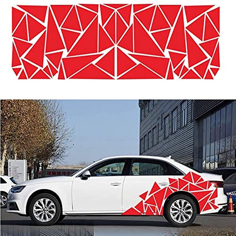 Unique Triangle Car Decals - 2MX60CM Vinyl Stripes for Sports & Racing - Fast Delivery 1-2 Days - Perfect for Car Body Decoration