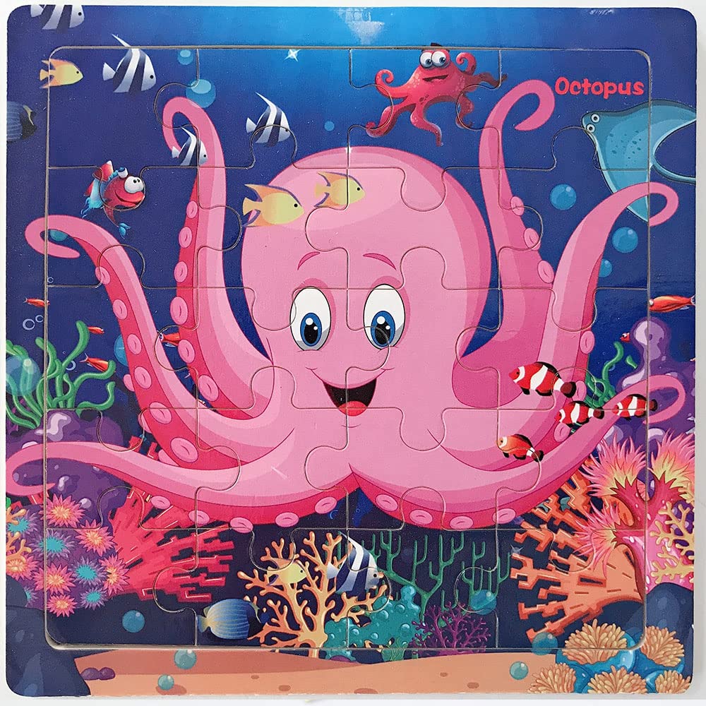 Wooden Puzzles for Kids Ages 3-5 - 6 Pack Colorful 20-Piece Learning Toys for Boys & Girls with Animals, Vehicles & Nature Themes | Brain Development & Early Education | Perfect for Preschool Playtime & Family Game Night