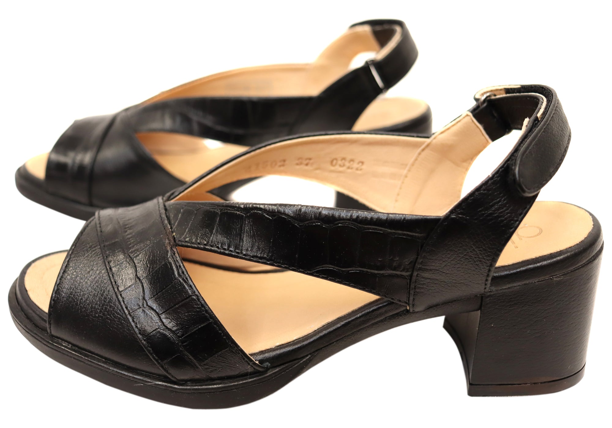 Opananken Raquel Women's Comfortable Leather Mid Heel Sandals - Stylish & Supportive for Work, Party & Summer Outings
