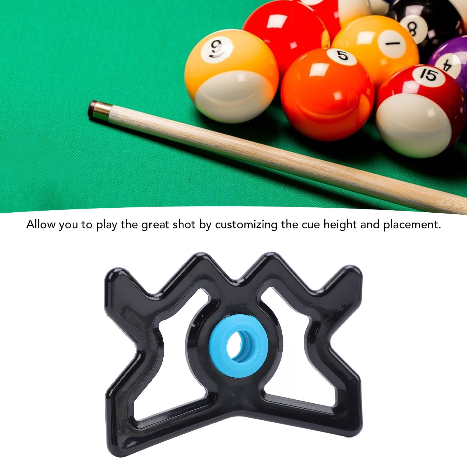 Fockety Pool Billiard Cue Bridge Head - Sturdy Plastic Adjustable Height Non-Slip Bridge Head for Pool Cues - Easy Install & Remove - Perfect for Bars, Game Rooms, and Home Pool Tables