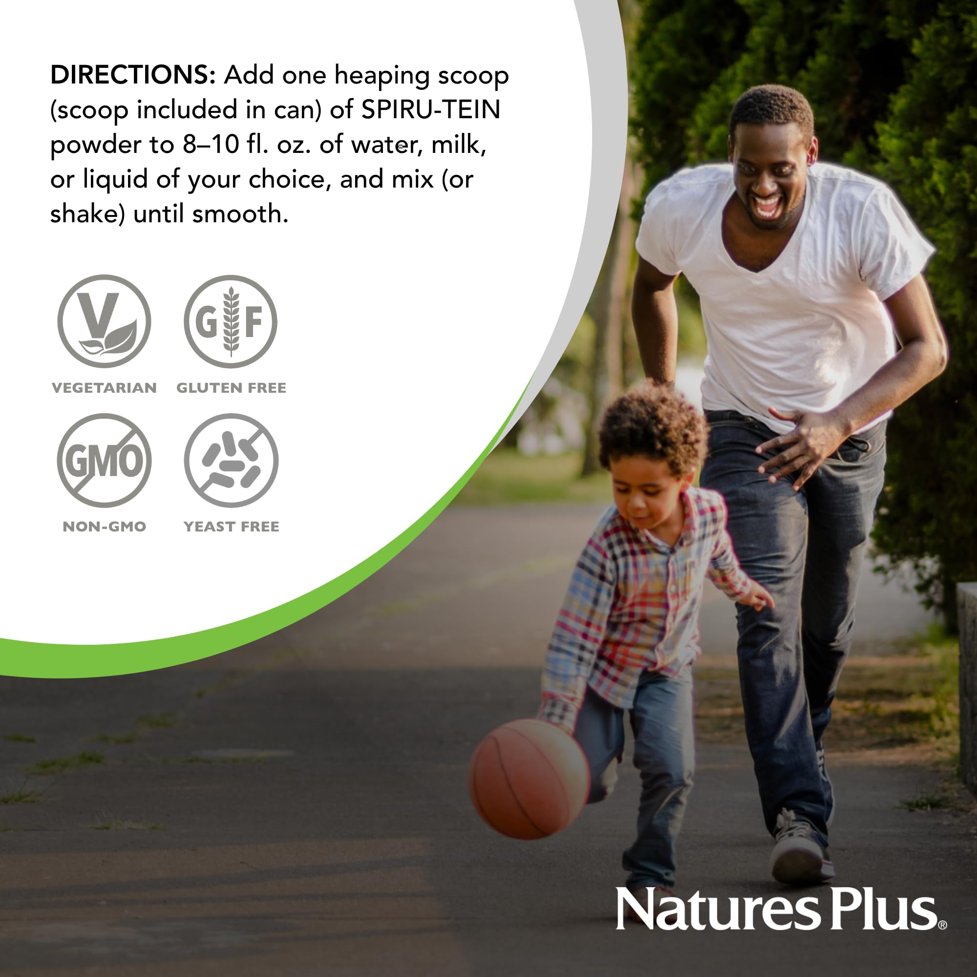 Natures Plus SPIRU-TEIN Chocolate Protein Powder - 2.1 lb (Pack of 2) | Plant-Based Vegan Protein Shake | Non-GMO, Gluten Free, Vegetarian | 68 Servings | Perfect for Post-Workout Recovery & Meal Replacement