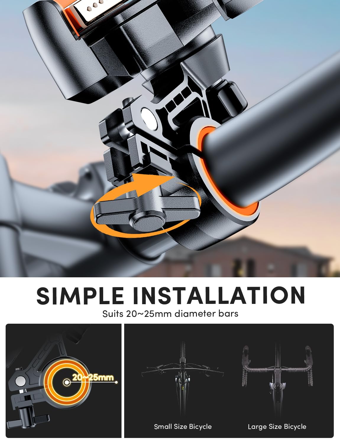 Bike Phone Holder - Rotatable Handlebar Mount for iPhone & Samsung - Perfect for Cycling & Scooters