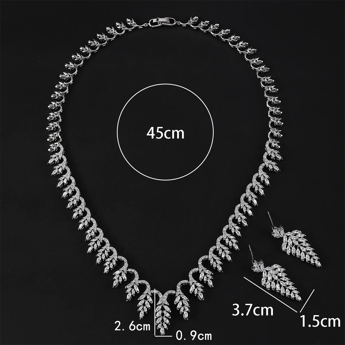 Luxury Cubic Zirconia Bridal Jewelry Set - Wedding Necklace & Earrings for Bride, CN11037 | Perfect for Wedding Ceremony, Engagement Party & Anniversary Gifts