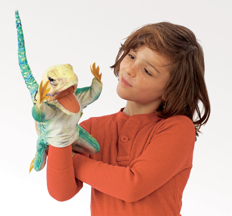 Realistic Collared Lizard Hand Puppet - Interactive Reptile Toy for Kids & Adults - Perfect for Storytelling, Education & Role Play Scenes
