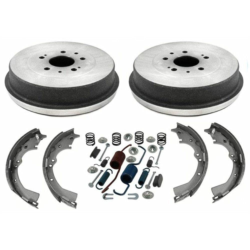 PATAJP4U Brake Drum and Shoe Set Kit - Rear Left & Right Non-Asbestos Organic for Toyota Pickup 1989-1995 & Tacoma 1995-2004 (RWD, Plain-Rotor Style) | Durable Replacement Parts for Smooth Braking Performance in Daily Commutes & Heavy Loads