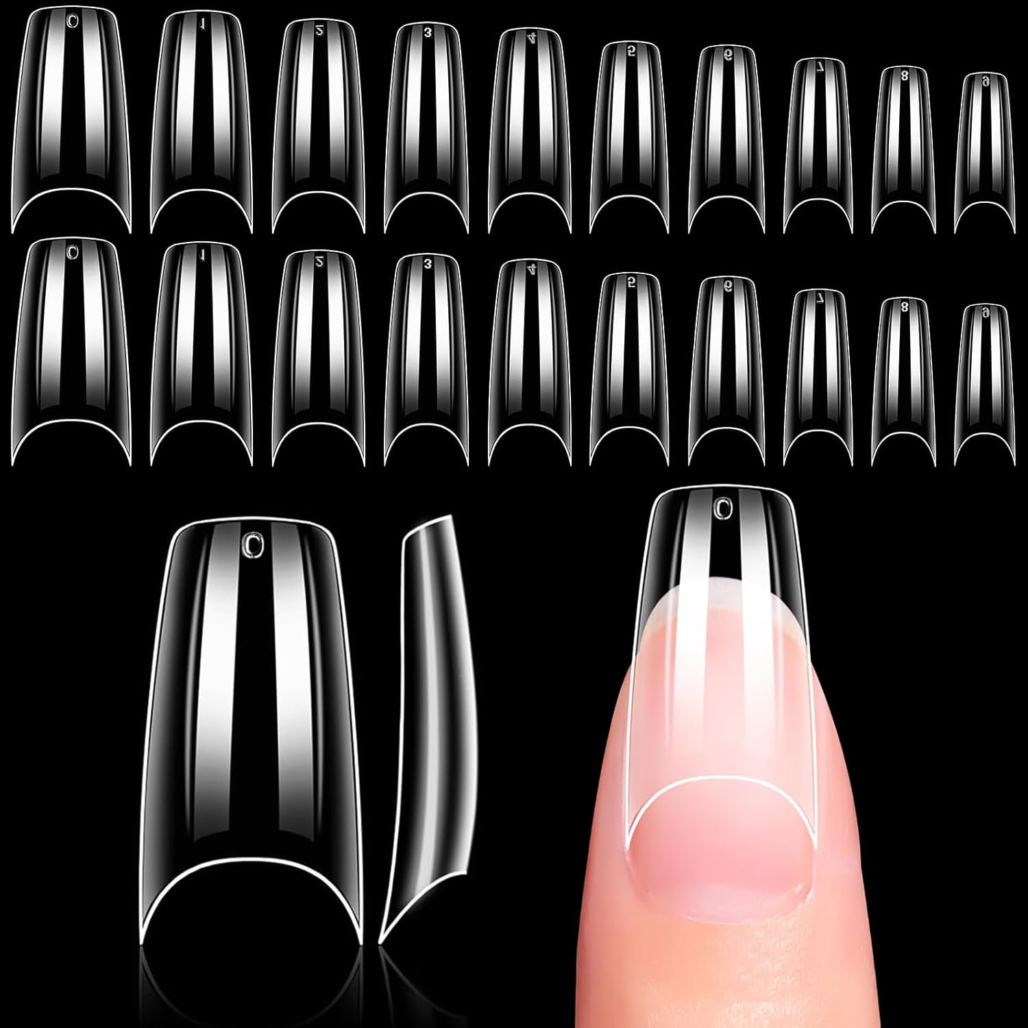 Makartt 500pcs French Nail Tips for Gel & Acrylic Extensions - Half Cover False Nails in 10 Sizes | Press On Nails for Salon & Home Manicure | Perfect for Weddings, Parties & Everyday Wear