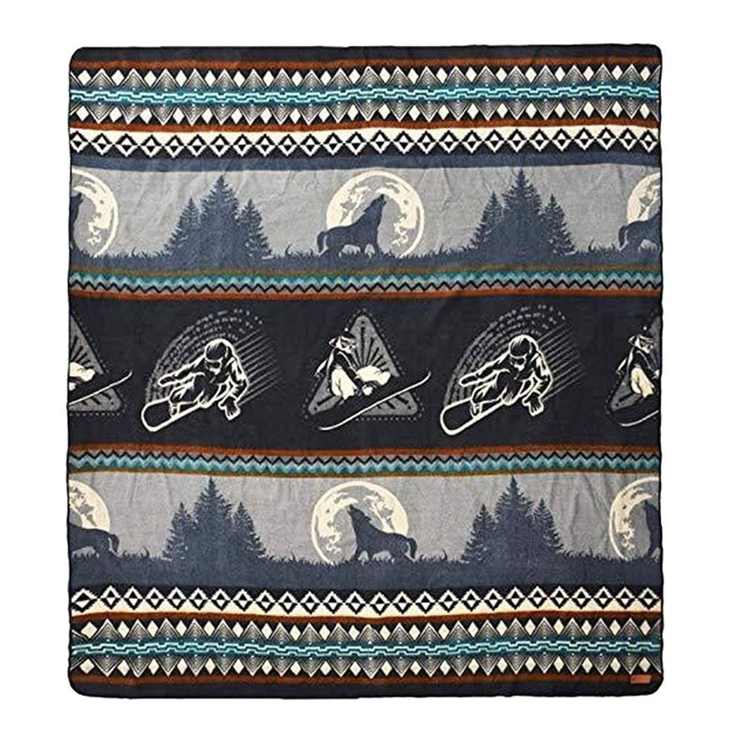 Queen Size Ultra Soft Handmade Woven Acrylic Blanket - Gray Abstract Modern Design for Bedroom, Couch & Winter Snowboarding - Cozy Warm Throw for Home Decor & Gift Giving