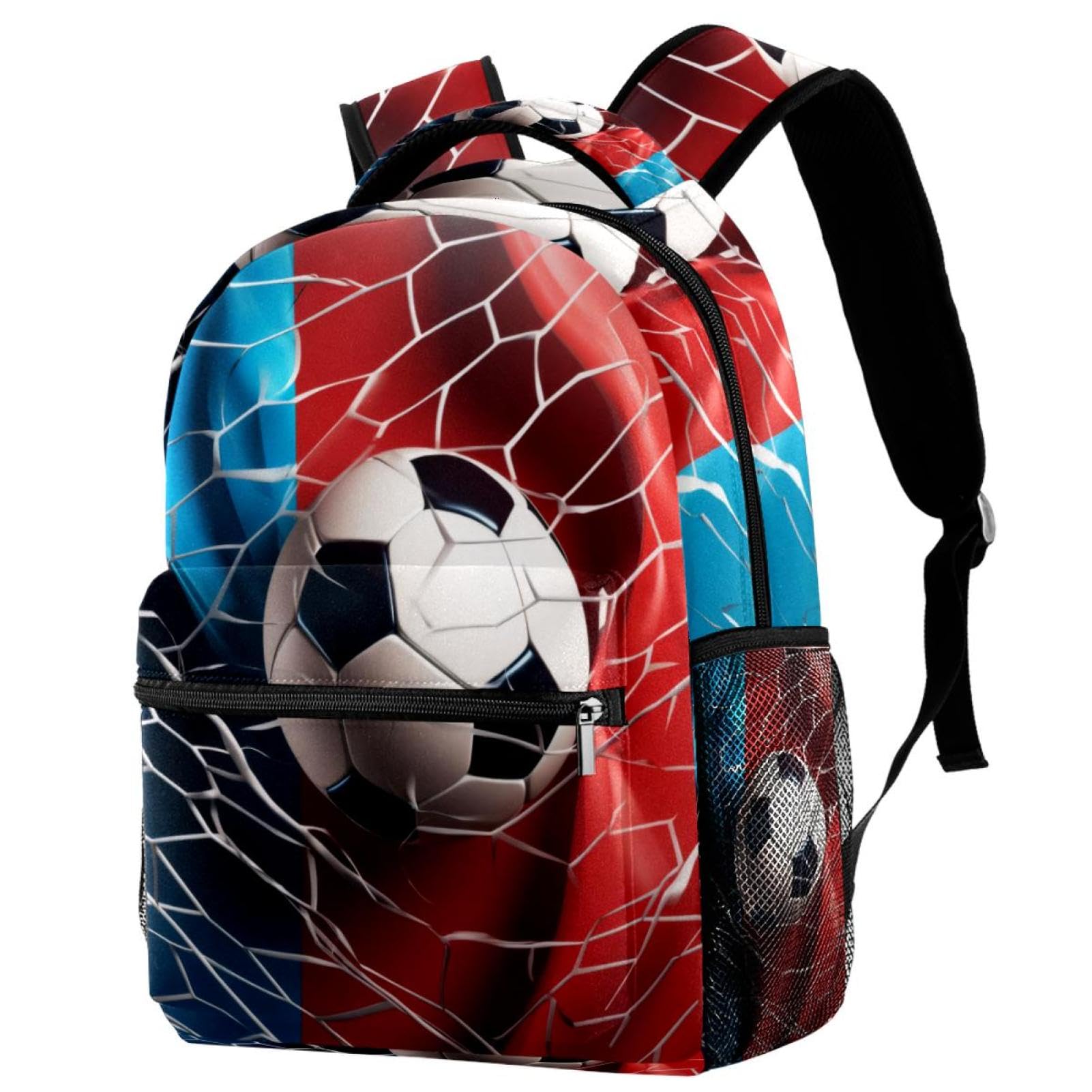 FVQL Kids Backpack for School - France Flag & Football Design, Durable Bookbag for Teens & Children - Perfect for School, Travel & Sports Activities