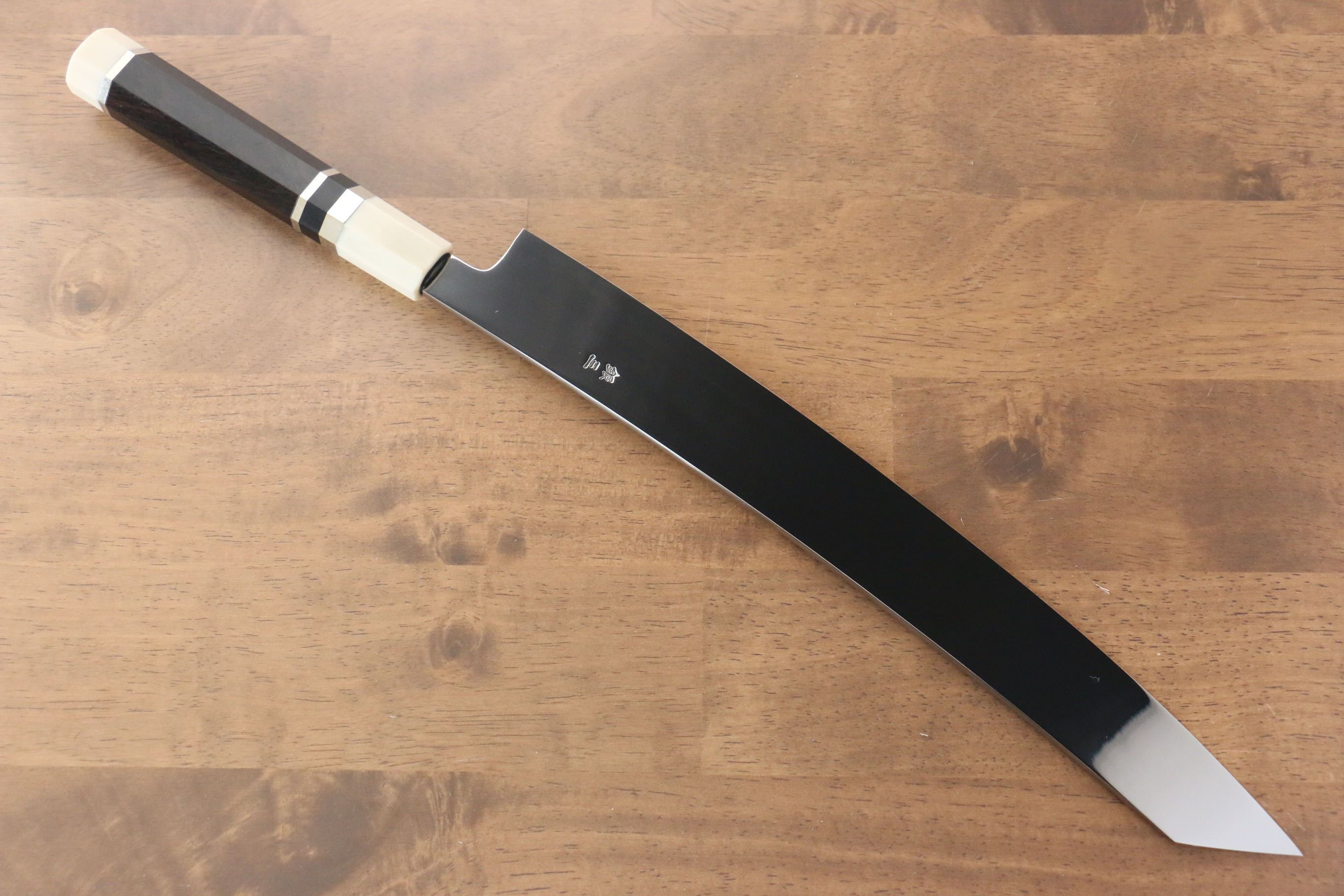 Premium Jikko Silver Steel No.3 Kiritsuke Yanagiba Knife 330mm - Mirror Polished Blade with Ebony Wood & Ring Handle - Perfect for Sushi, Sashimi & Japanese Cuisine Preparation