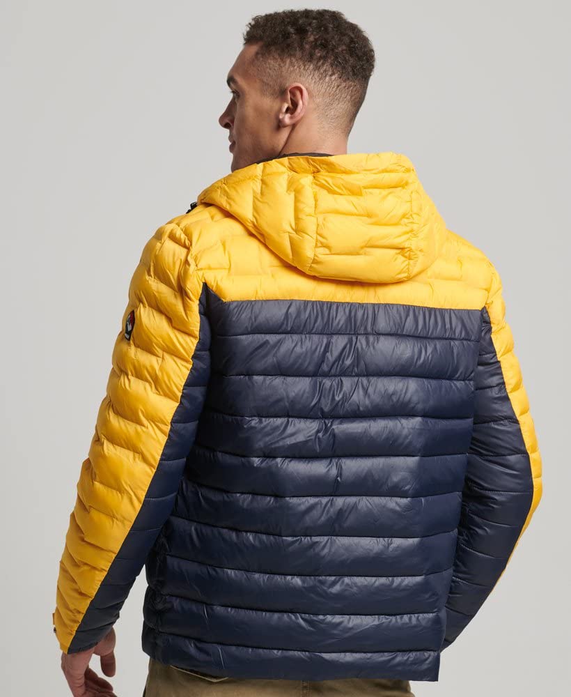 Superdry Men's Radar Quilt Mix Padded Jacket - Slim Fit Winter Coat with Bungee Cord Hood | Water-Resistant Lightweight Jacket for Outdoor Activities, Hiking & Urban Fashion