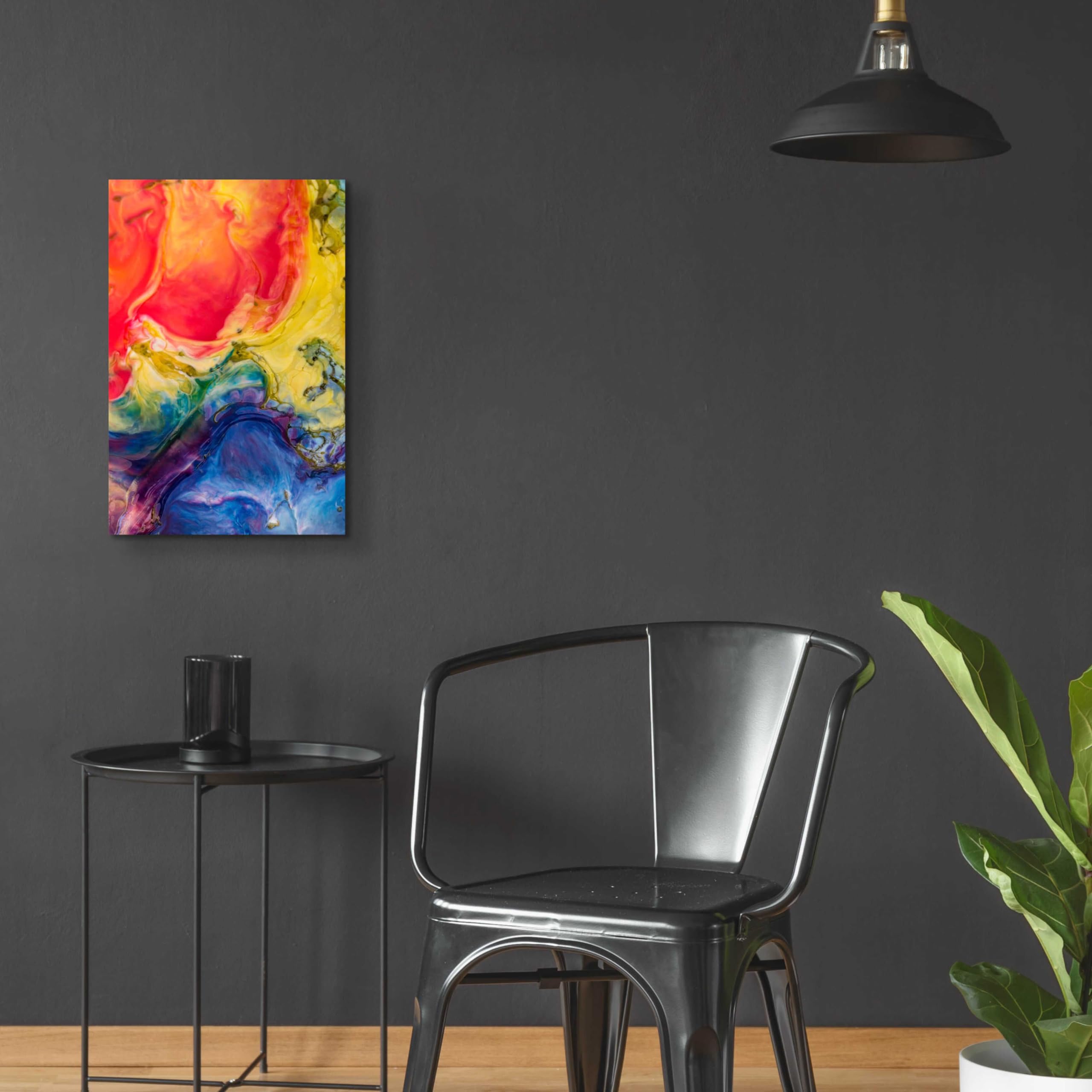 Epic Art 'Ice Cream Flow' Acrylic Glass Wall Painting - 16x24 Inches Modern Home Decor for Living Room, Bedroom & Office